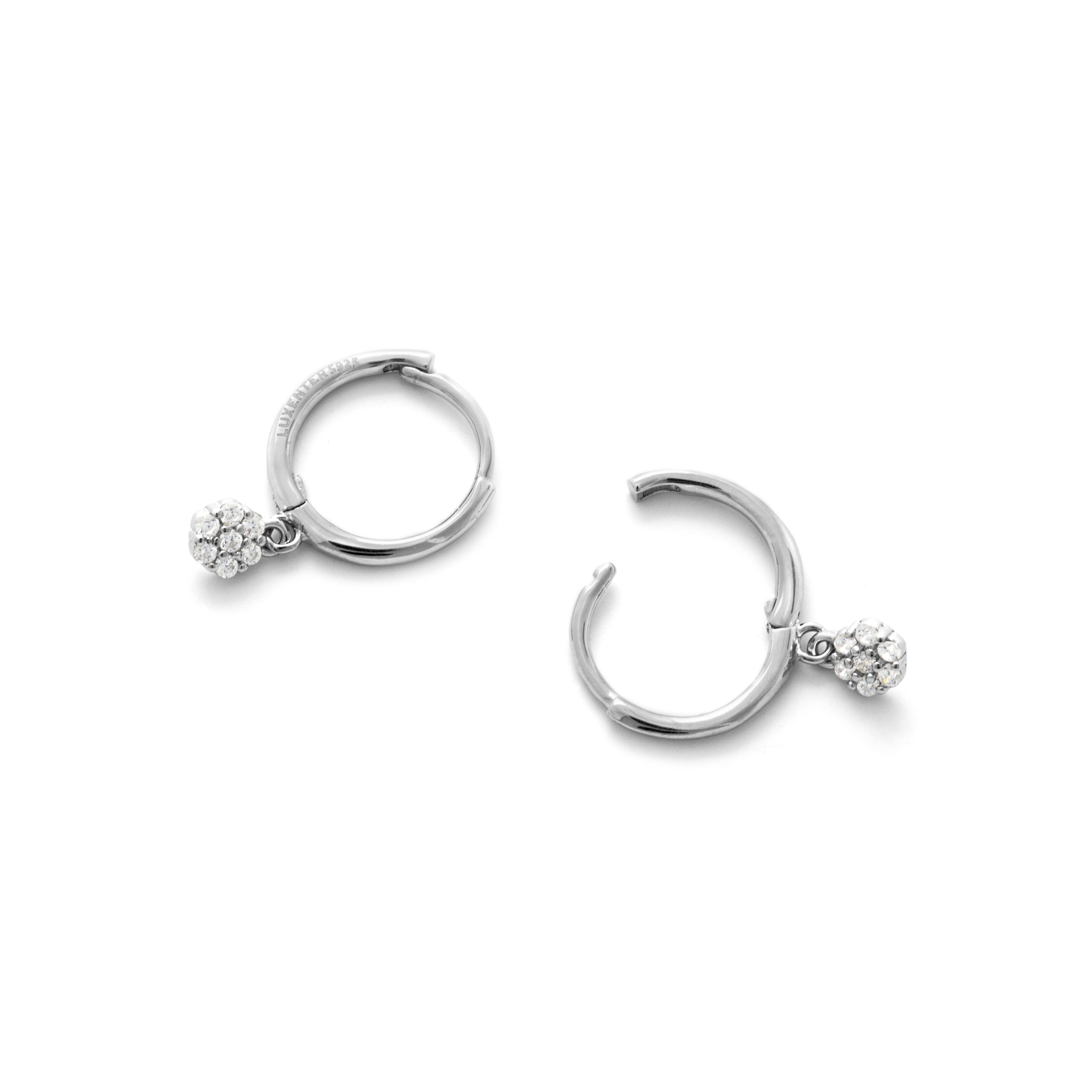 925er Silberohrringe mit Rhodium-Finish - Hamti