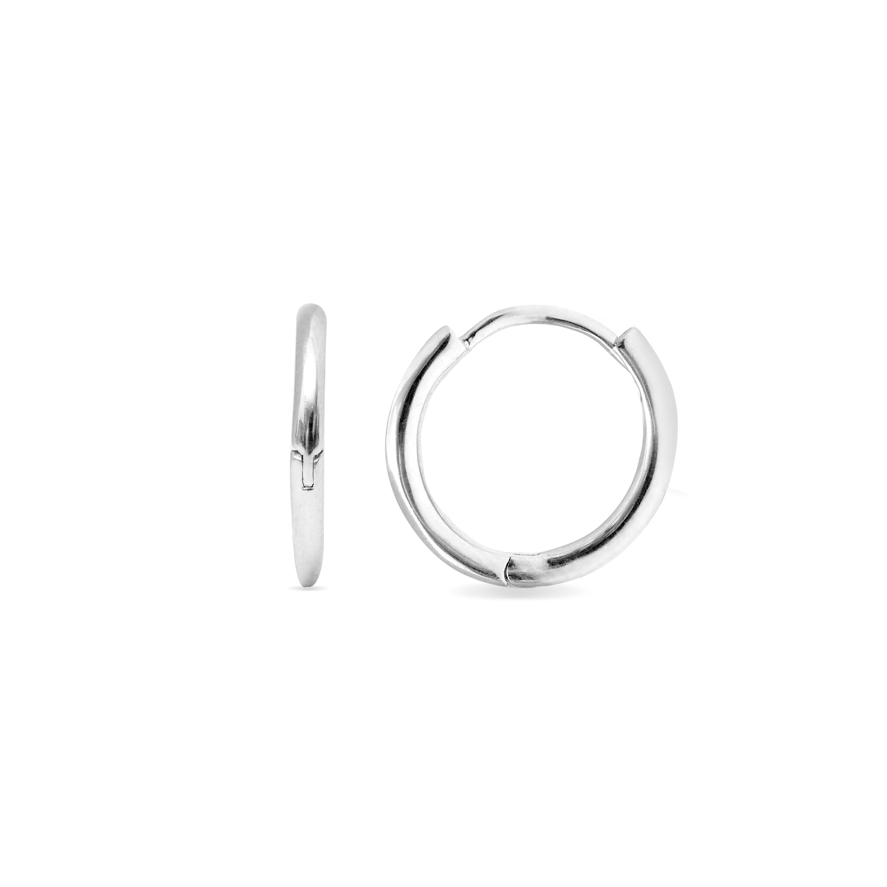 Boucles d'oreilles de 10mm de diamètre en argent sterling 925 finition rhodiée - Erwe