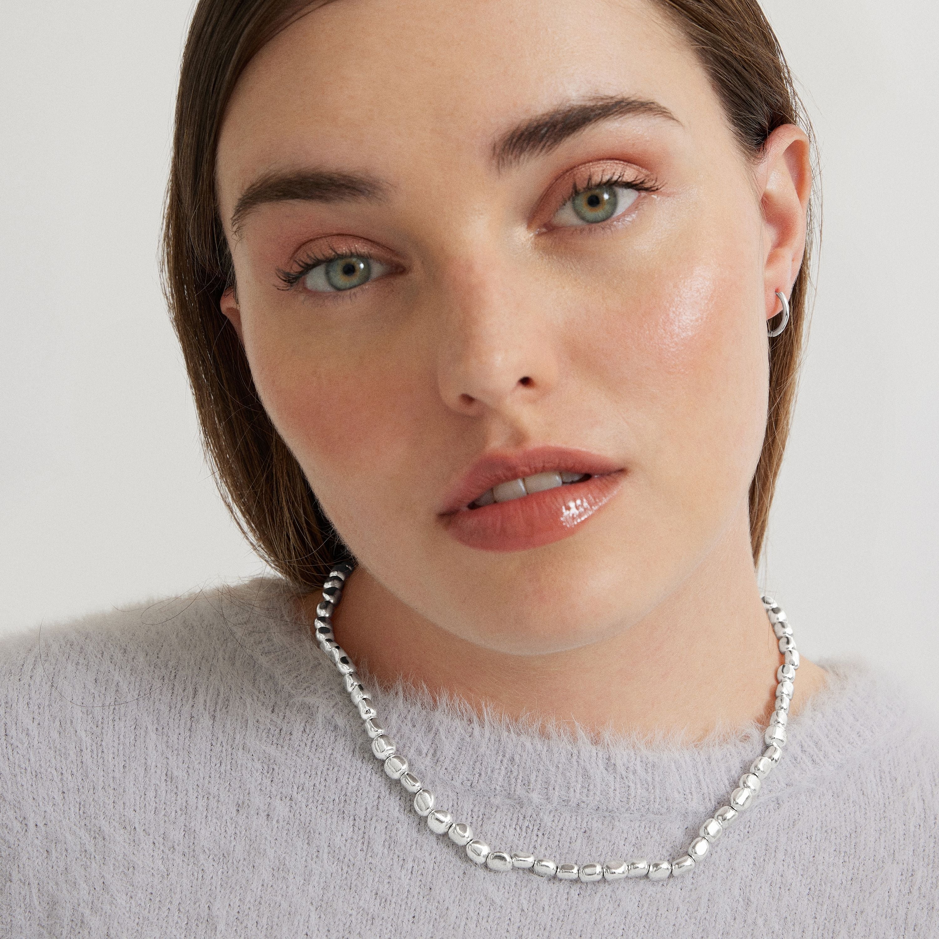 Boucles d'oreilles de 10mm de diamètre en argent sterling 925 finition rhodiée - Erwe