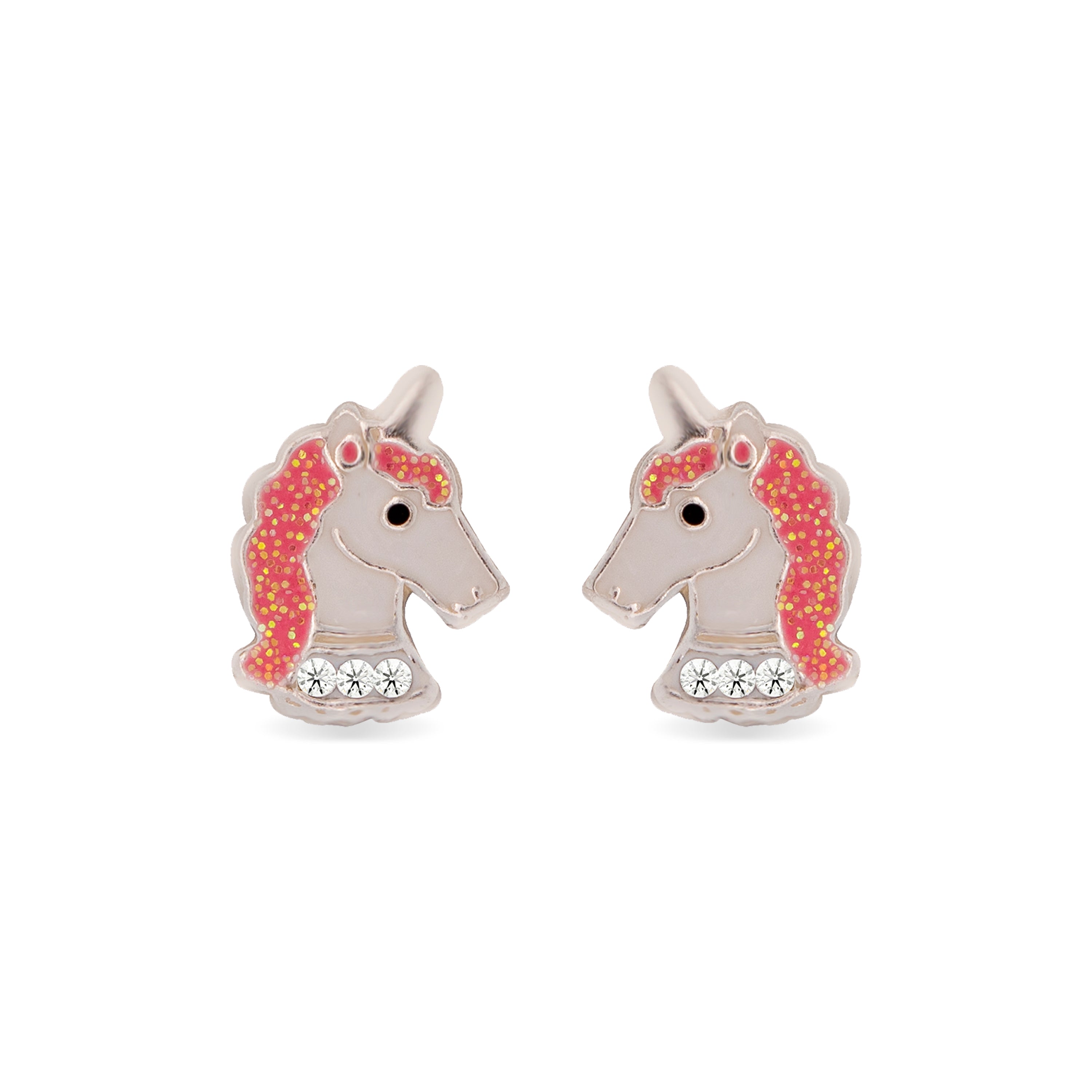 Pendientes de Plata de Ley 925 acabados en rodio - Unicornio