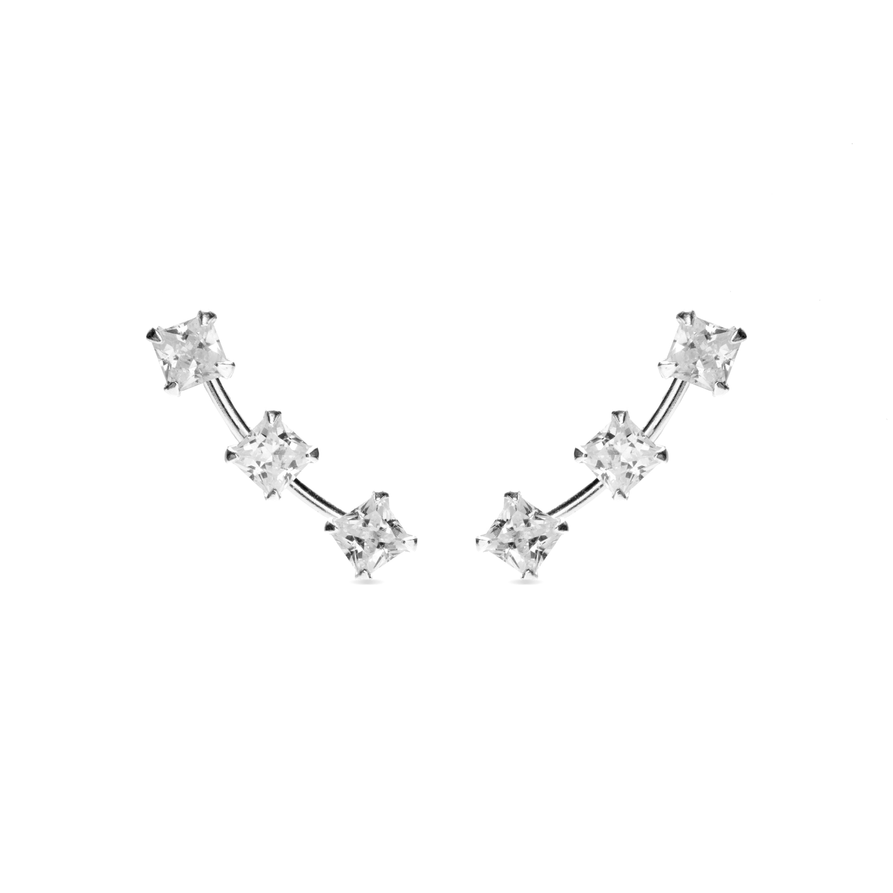 Pendientes de Plata de Ley 925 con Circonita Brillante acabados en rodio - Kenna
