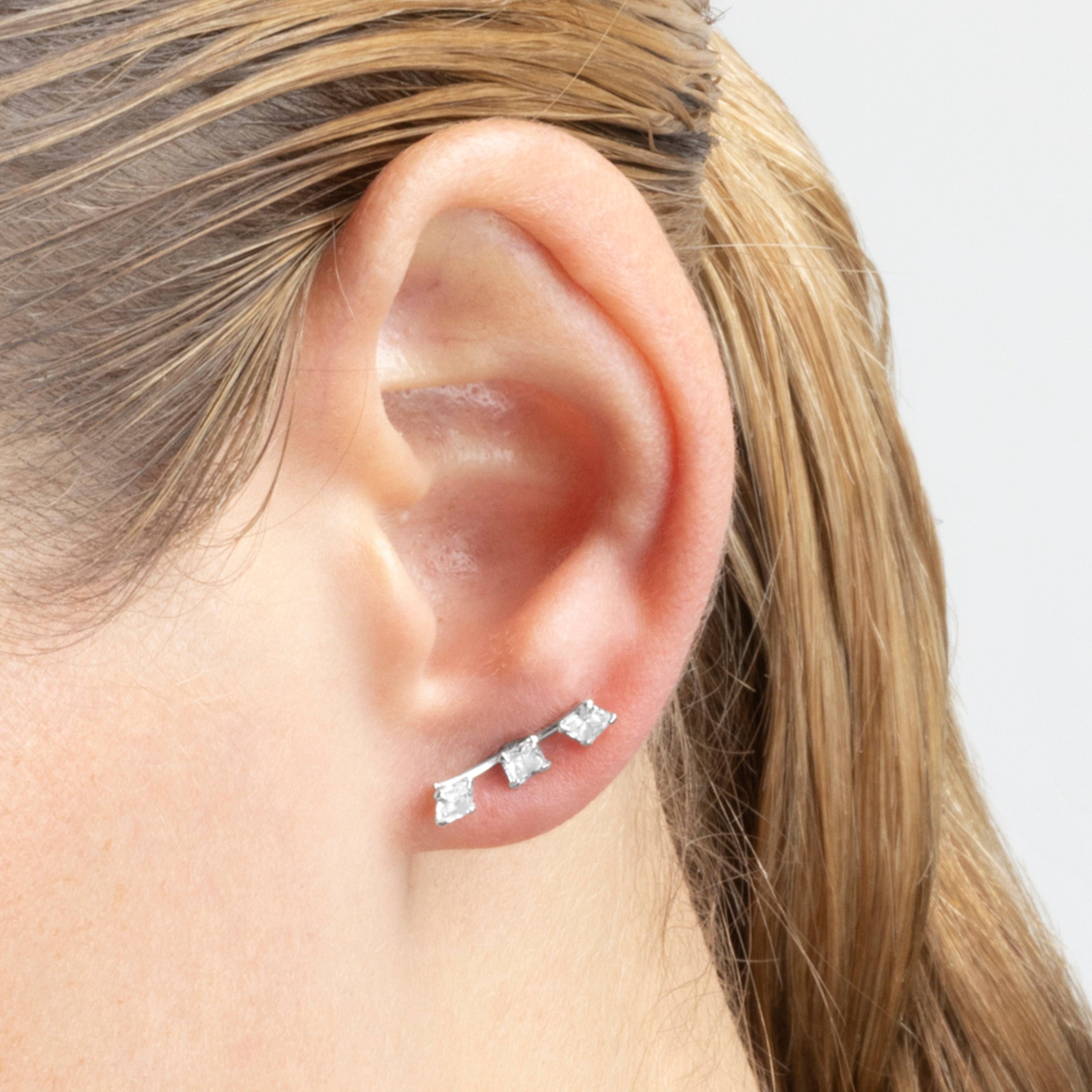 Pendientes de Plata de Ley 925 con Circonita Brillante acabados en rodio - Kenna