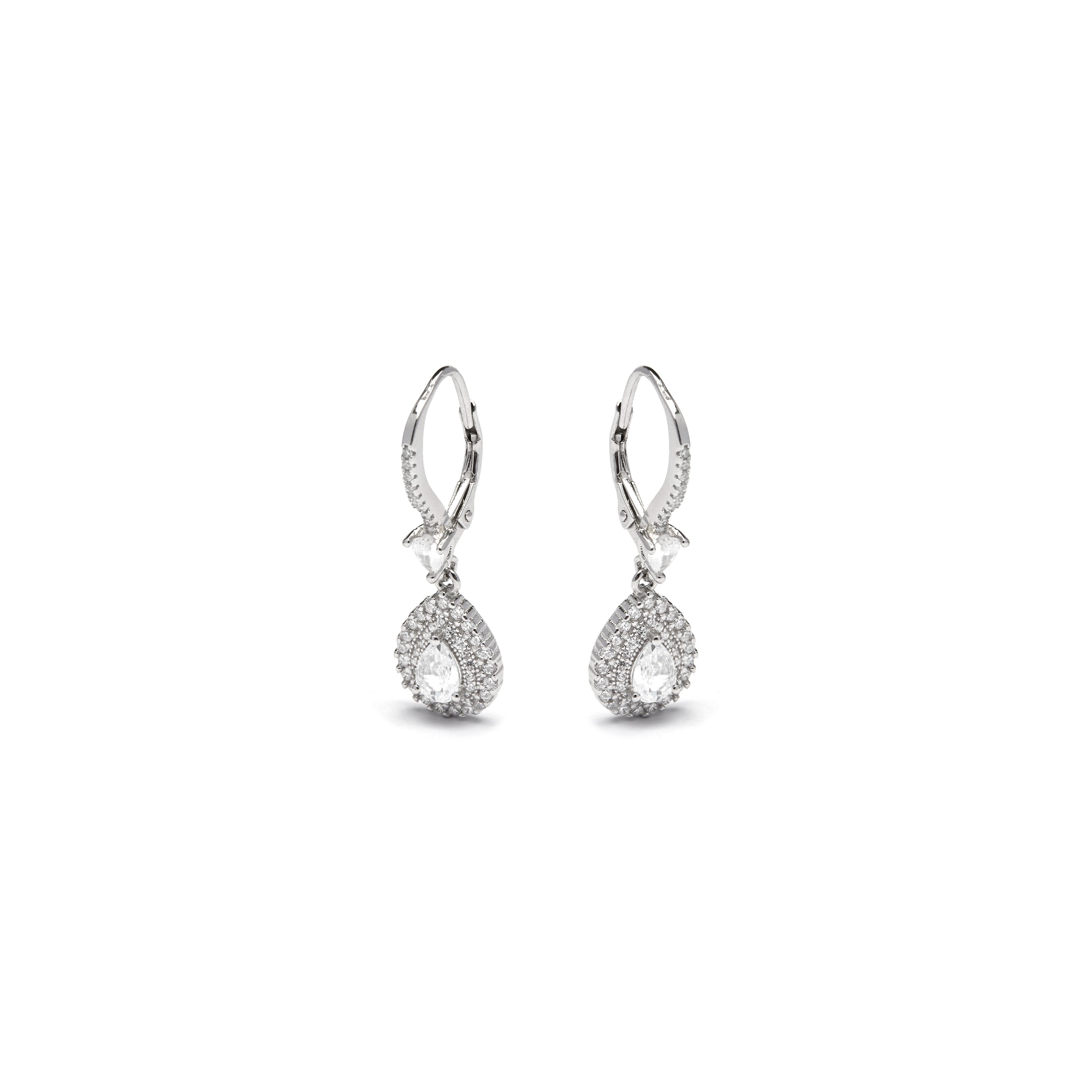 Orecchini in Argento Sterling 925 con Zirconia Cubica brillanti finiti in rodio - Shiyi
