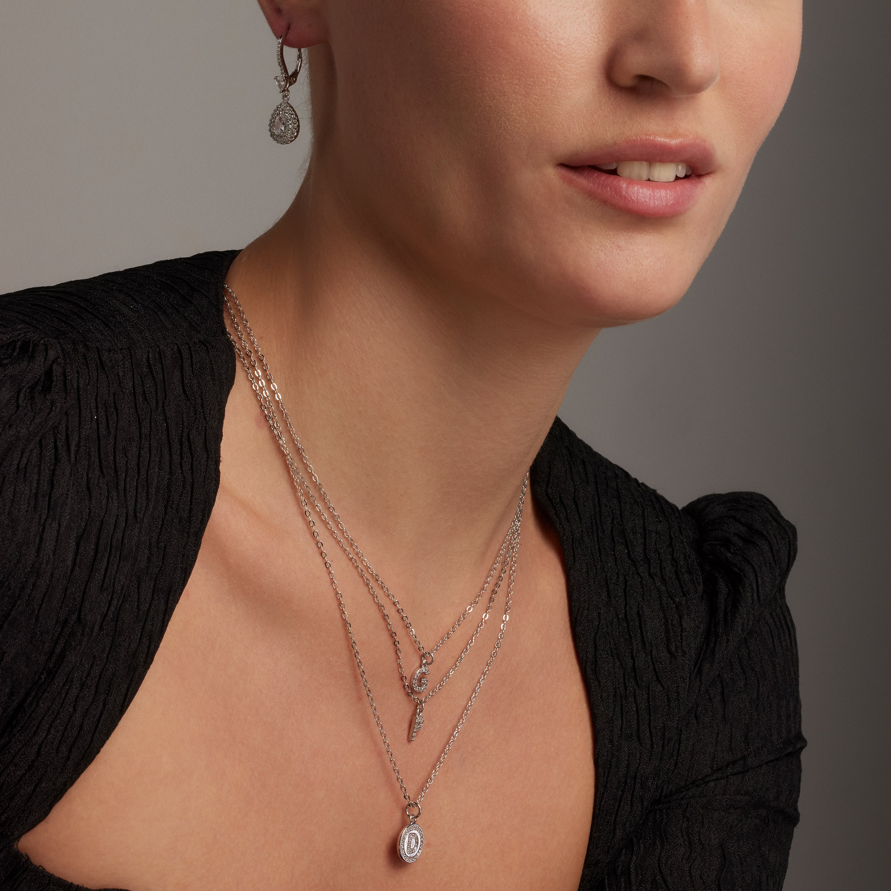Orecchini in Argento Sterling 925 con Zirconia Cubica brillanti finiti in rodio - Shiyi