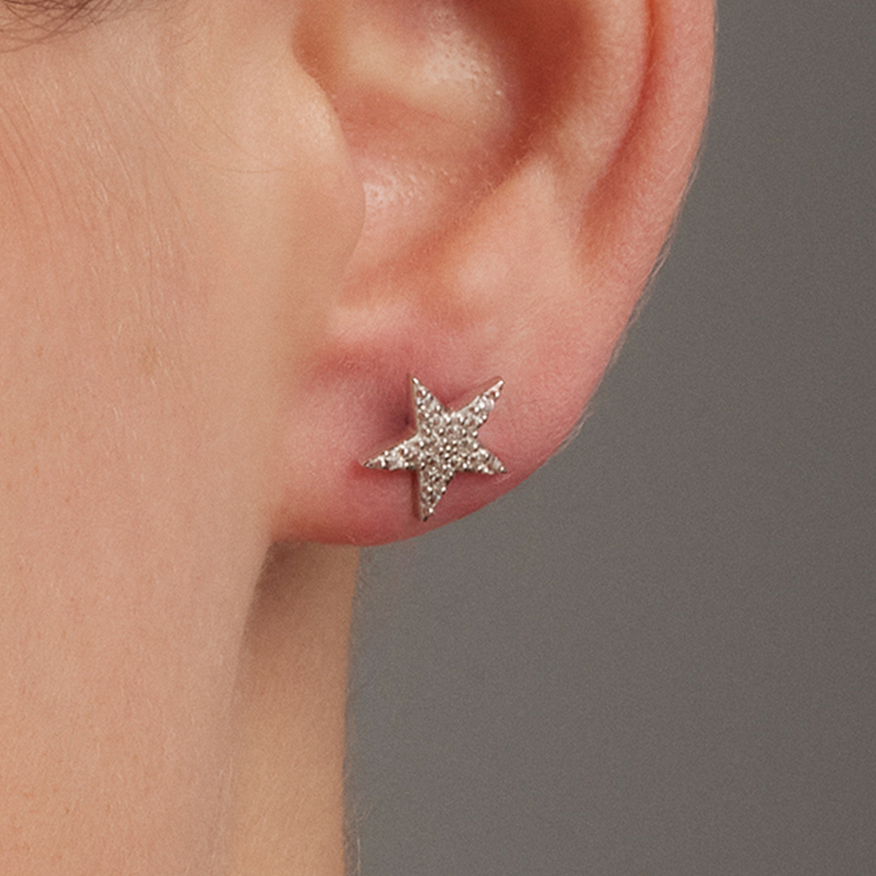 925 Sterling Silver Earrings with Brilliant Zirconia finished in Rhodium - Leilda