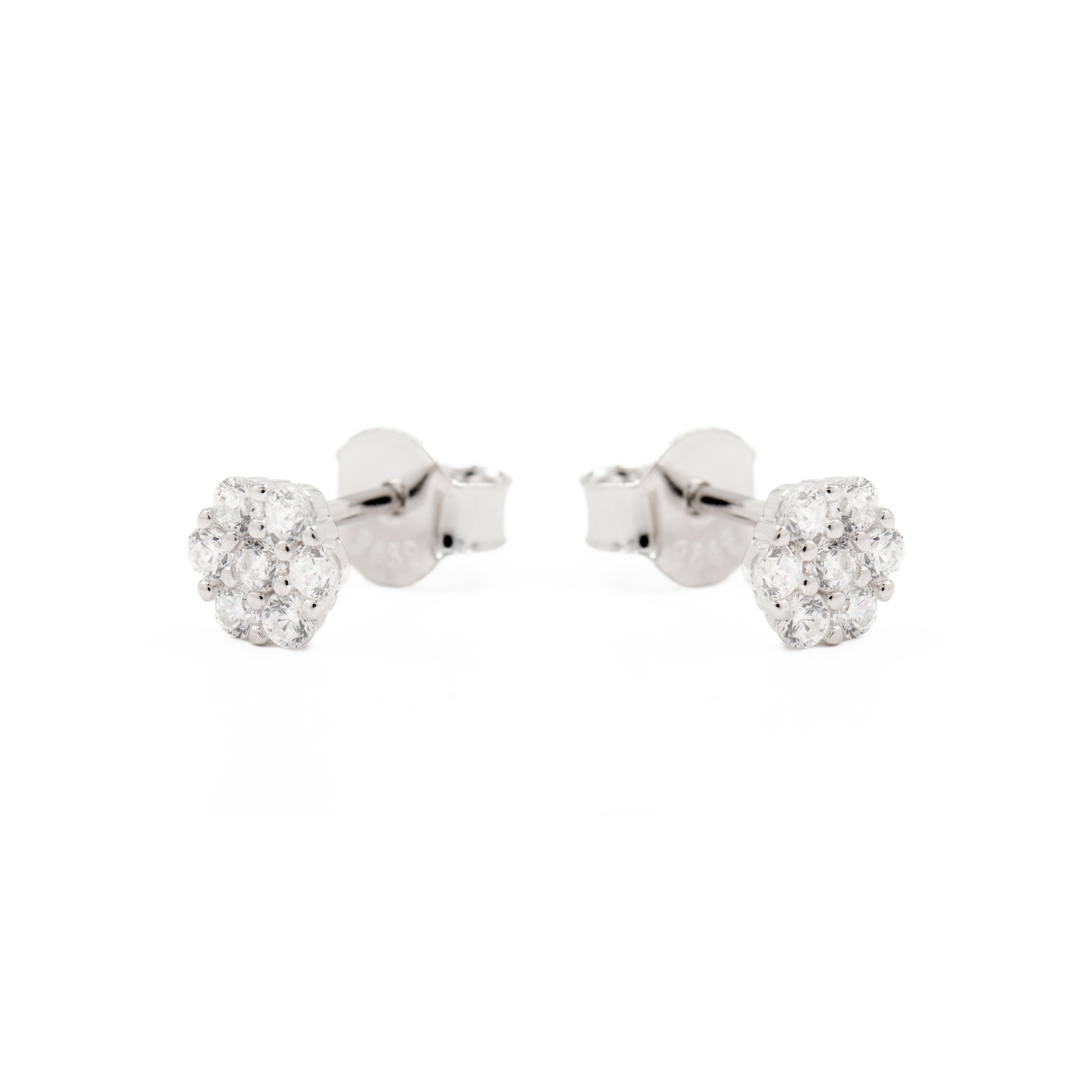 925 Sterling Silver Earrings with Brilliant Zirconia finished in Rhodium - Oris