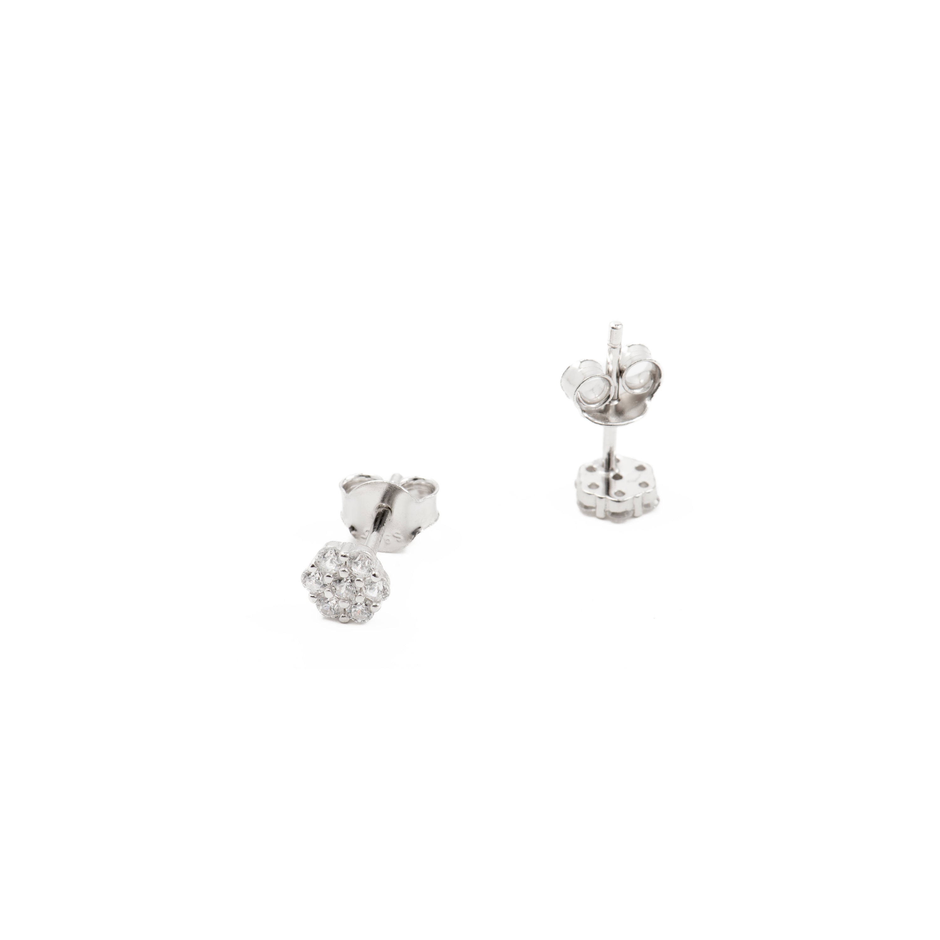 925 Sterling Silver Earrings with Brilliant Zirconia finished in Rhodium - Oris