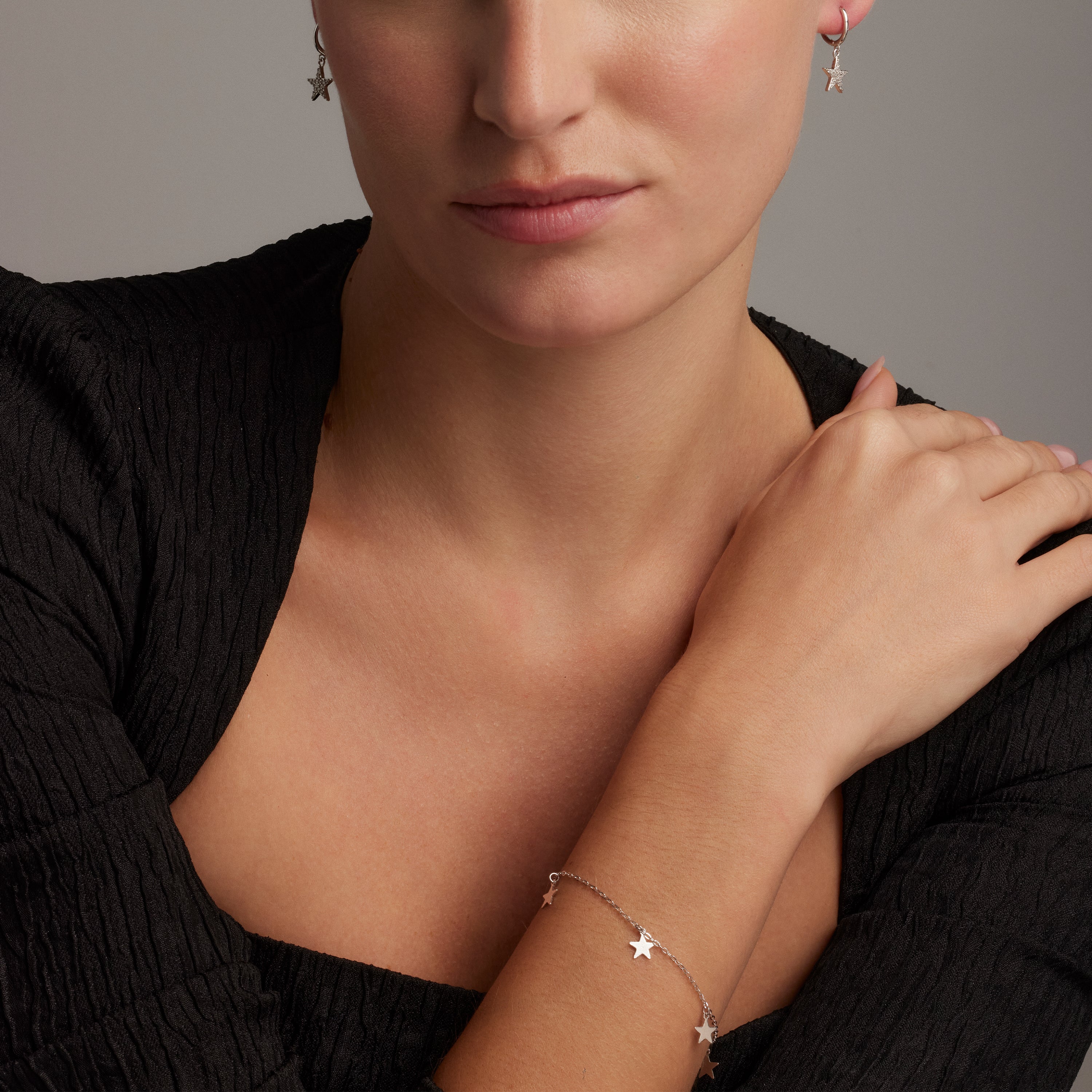 Orecchini in Argento Sterling 925 e Zirconia Cubica con finitura in rodio - Tuthe