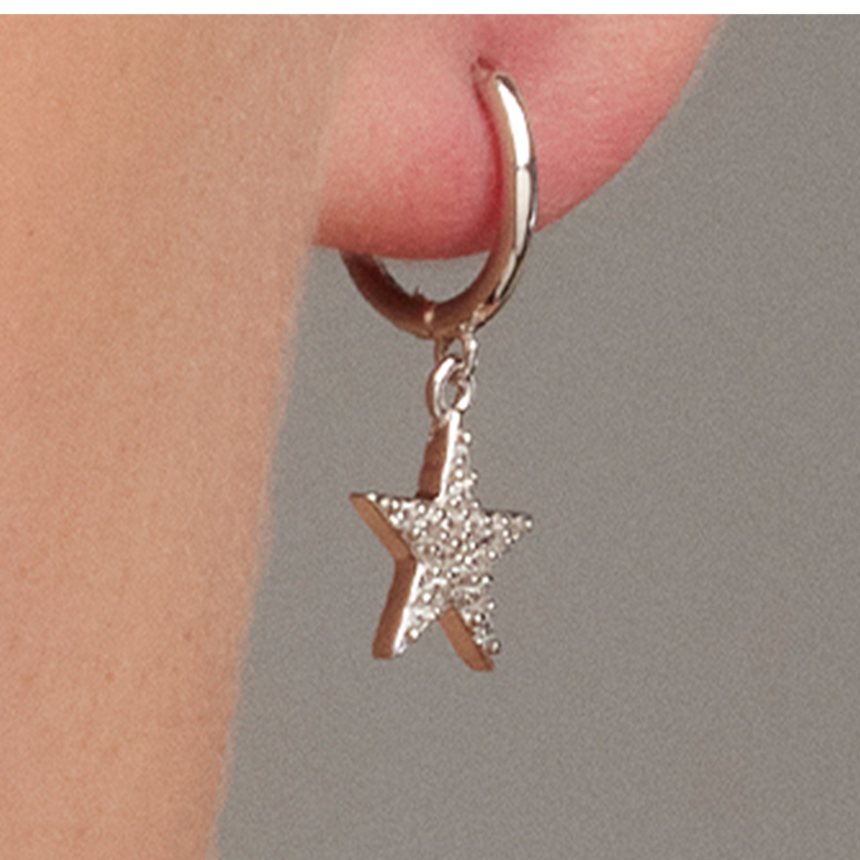 Orecchini in Argento Sterling 925 e Zirconia Cubica con finitura in rodio - Tuthe