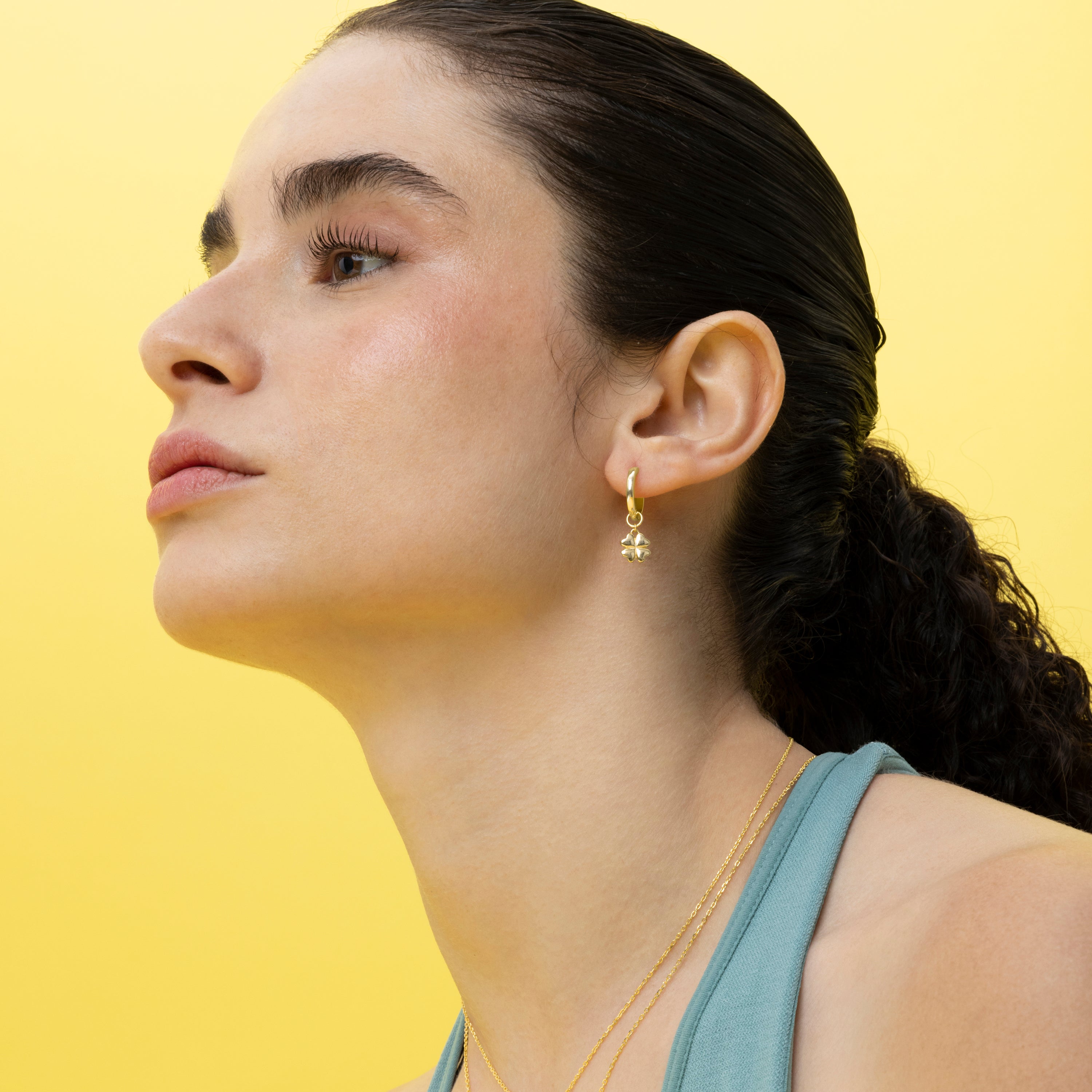 Pendientes de Plata de Ley 925 acabados en oro amarillo 18K - Dira