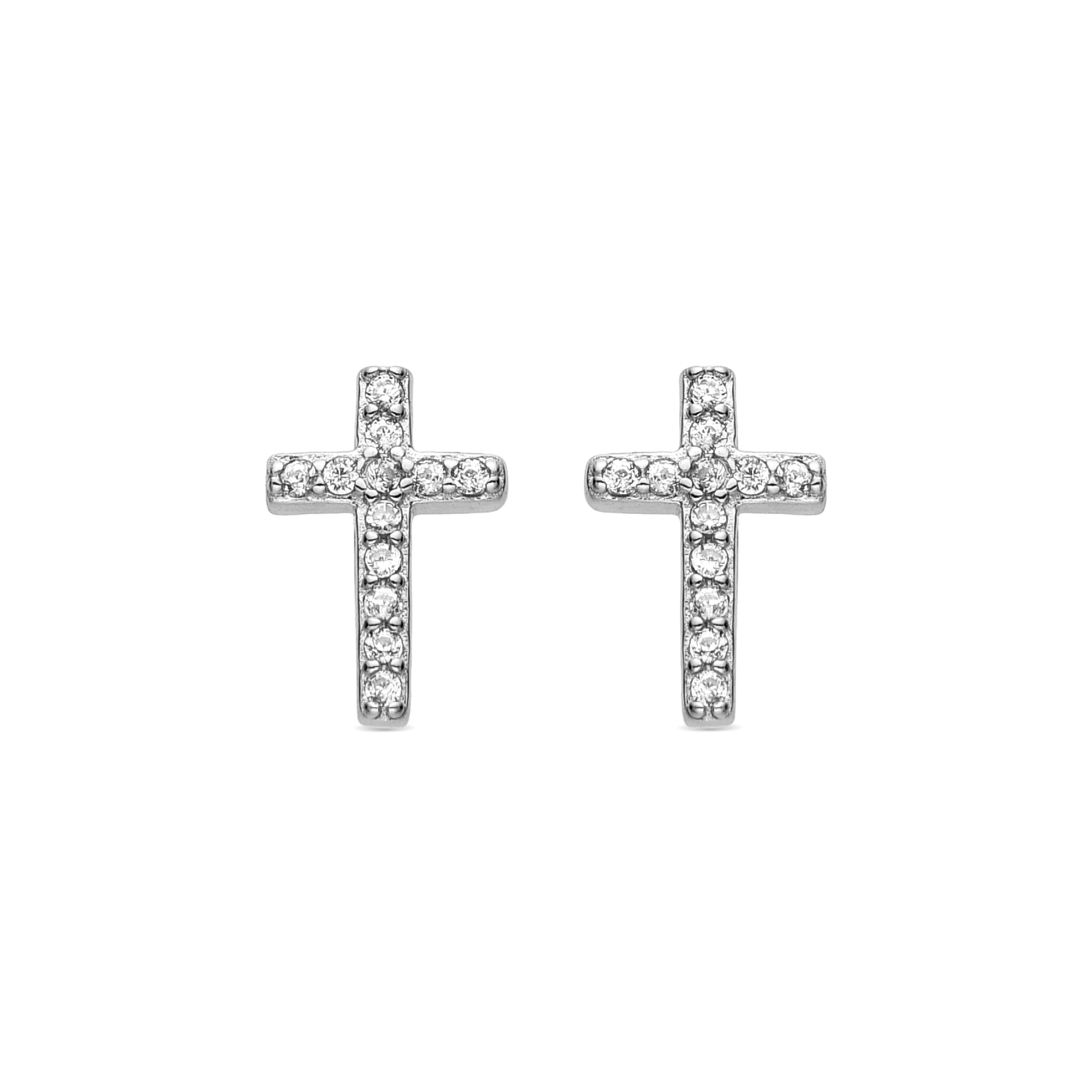 Pendientes de Plata de Ley 925 y Circonita Brillante acabados en rodio - Zudis