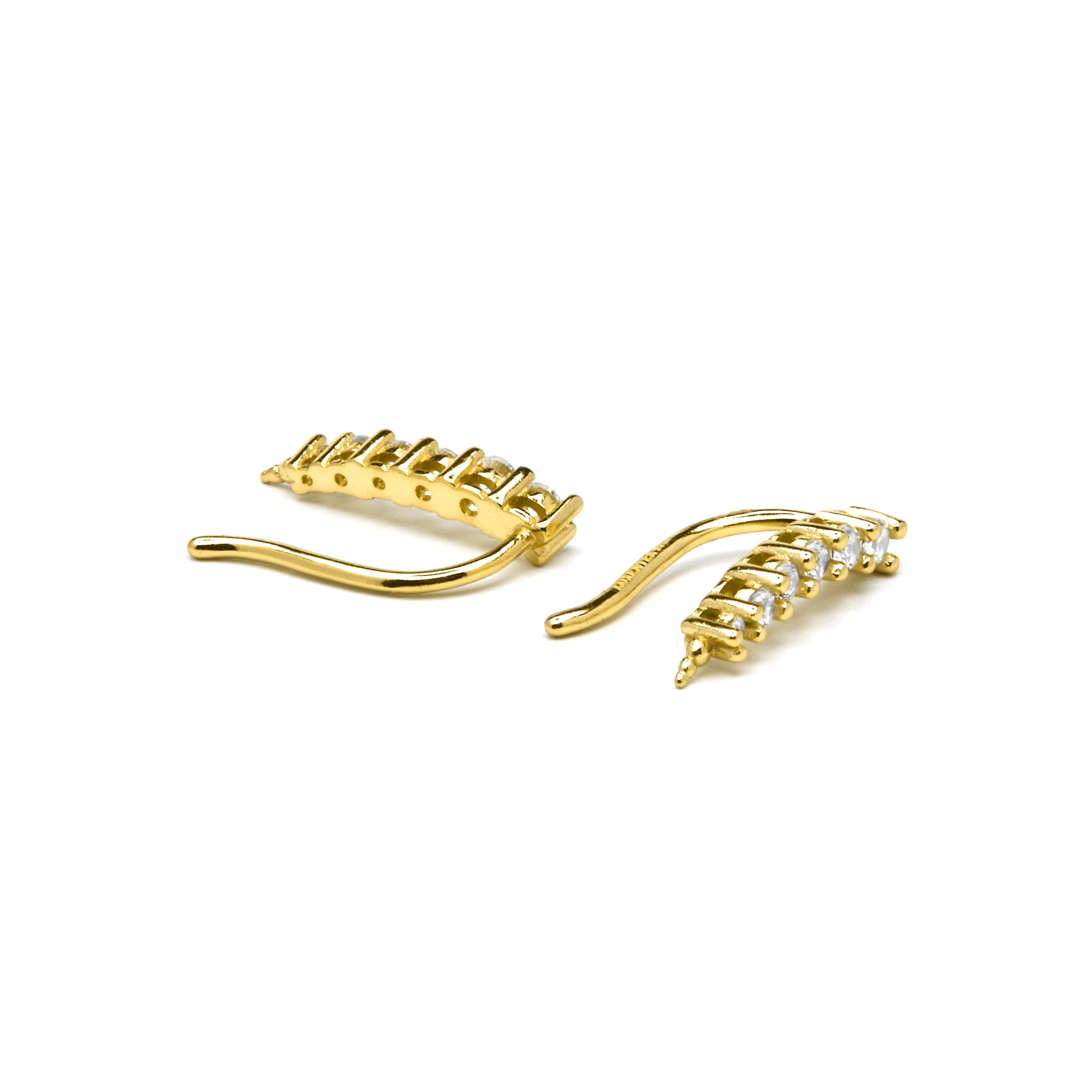 Brincos de Prata de Lei 925 e Zircónia Brilhante com acabamento em ouro amarelo de 18k - Losci