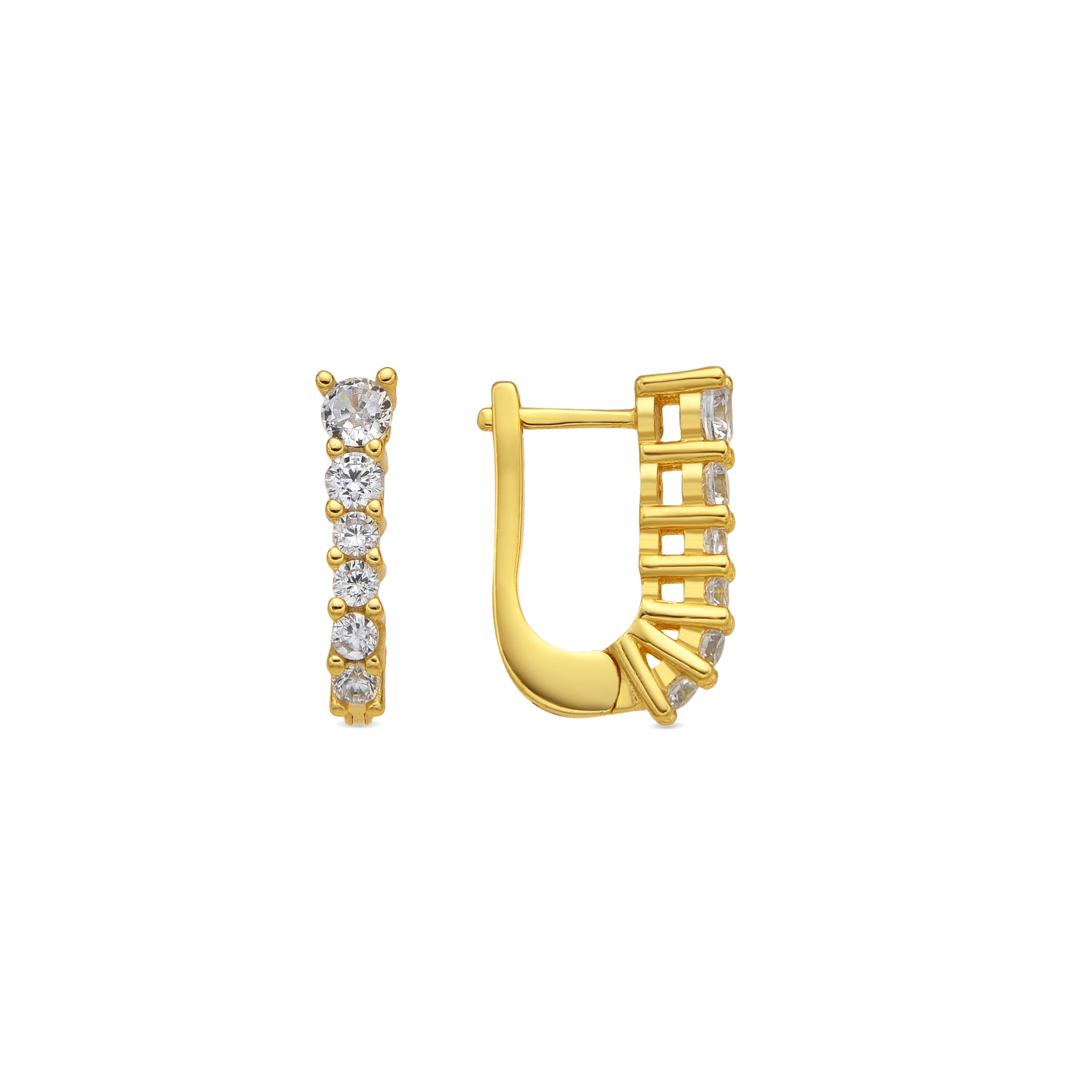 Orecchini in Argento Sterling 925 e Zirconia Brillante con finitura in oro giallo 18k - Naswa