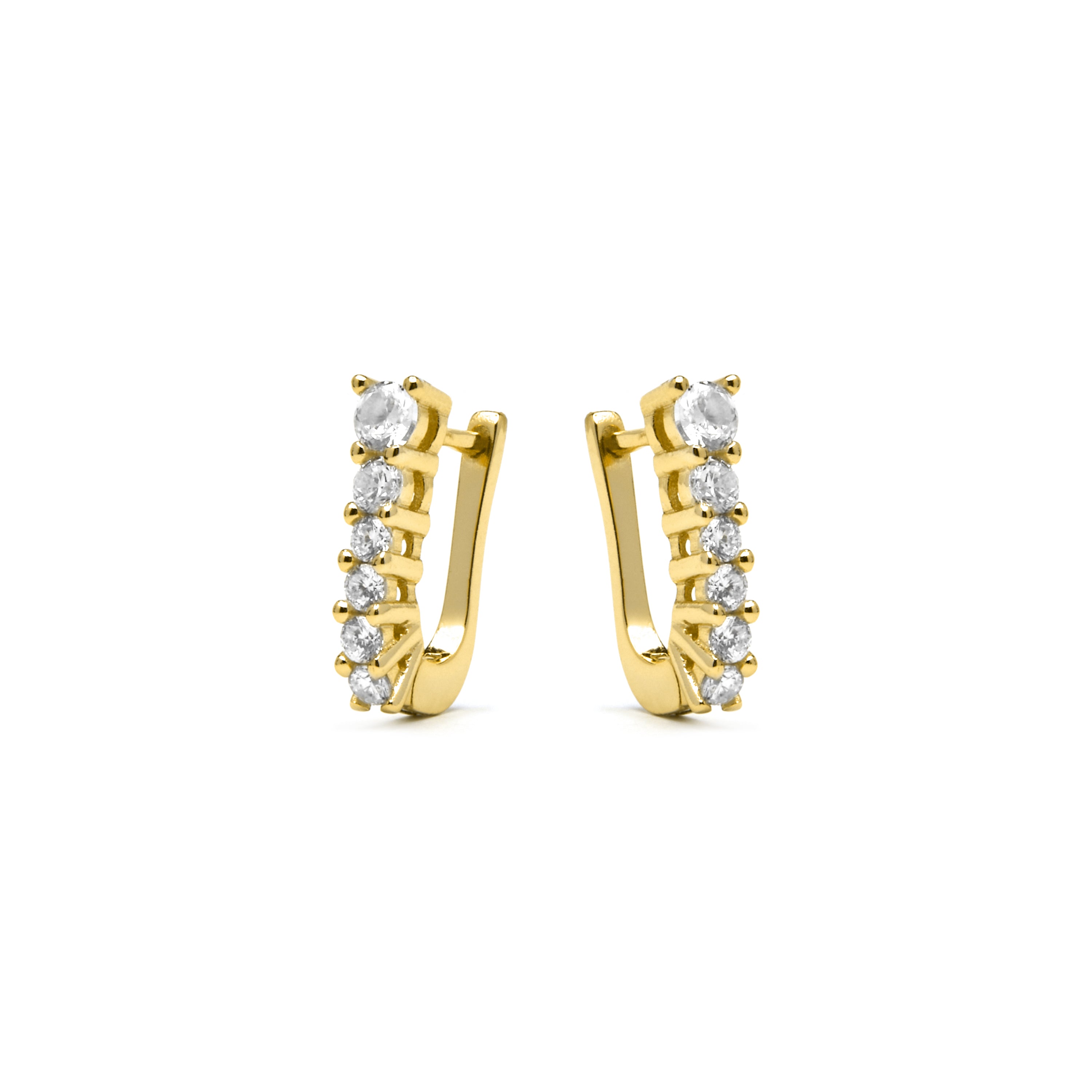 Orecchini in Argento Sterling 925 e Zirconia Brillante con finitura in oro giallo 18k - Naswa