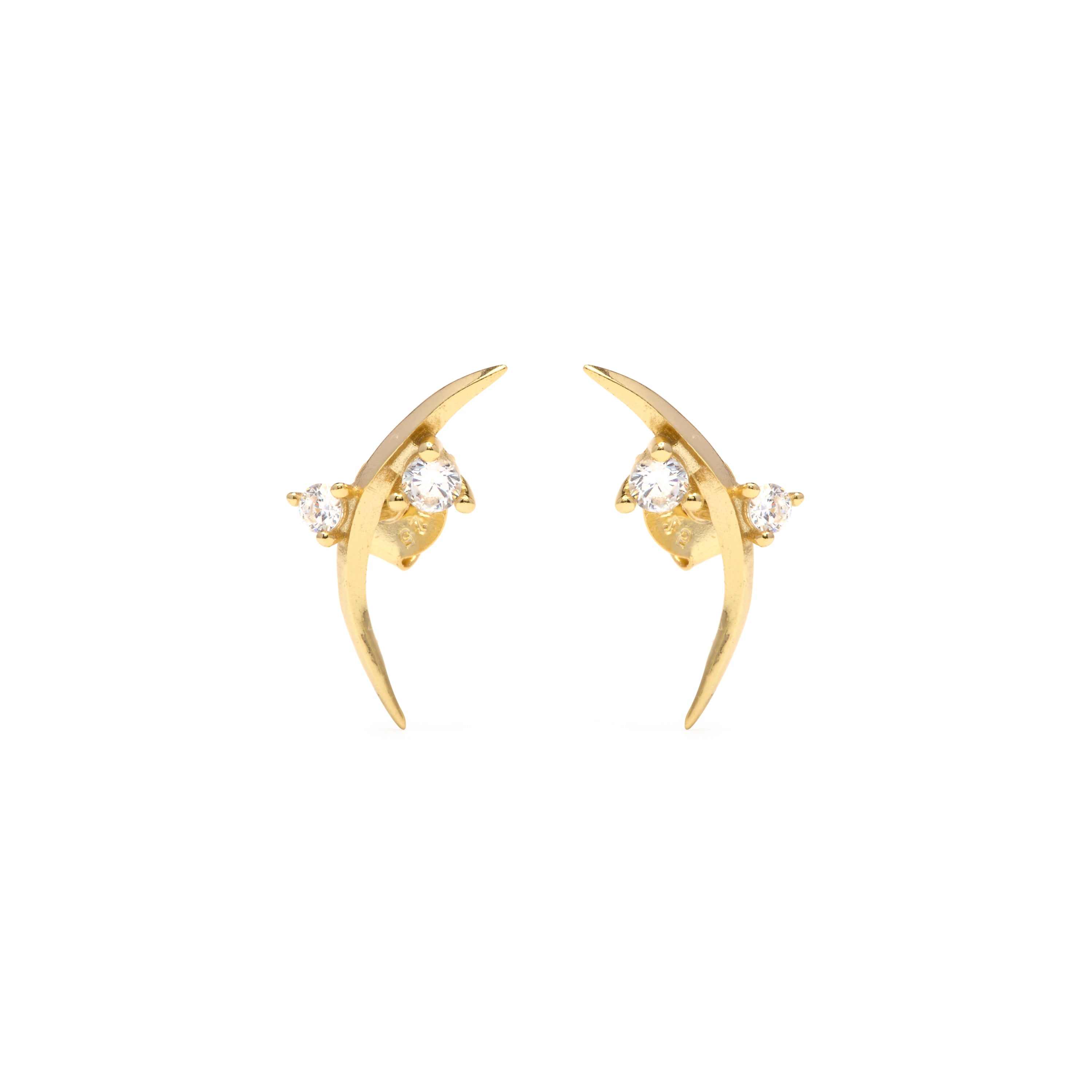 Ohrringe aus 925er Sterlingsilber und funkelndem Zirkonia mit 18k Gelbgold-Finish - Ryfio