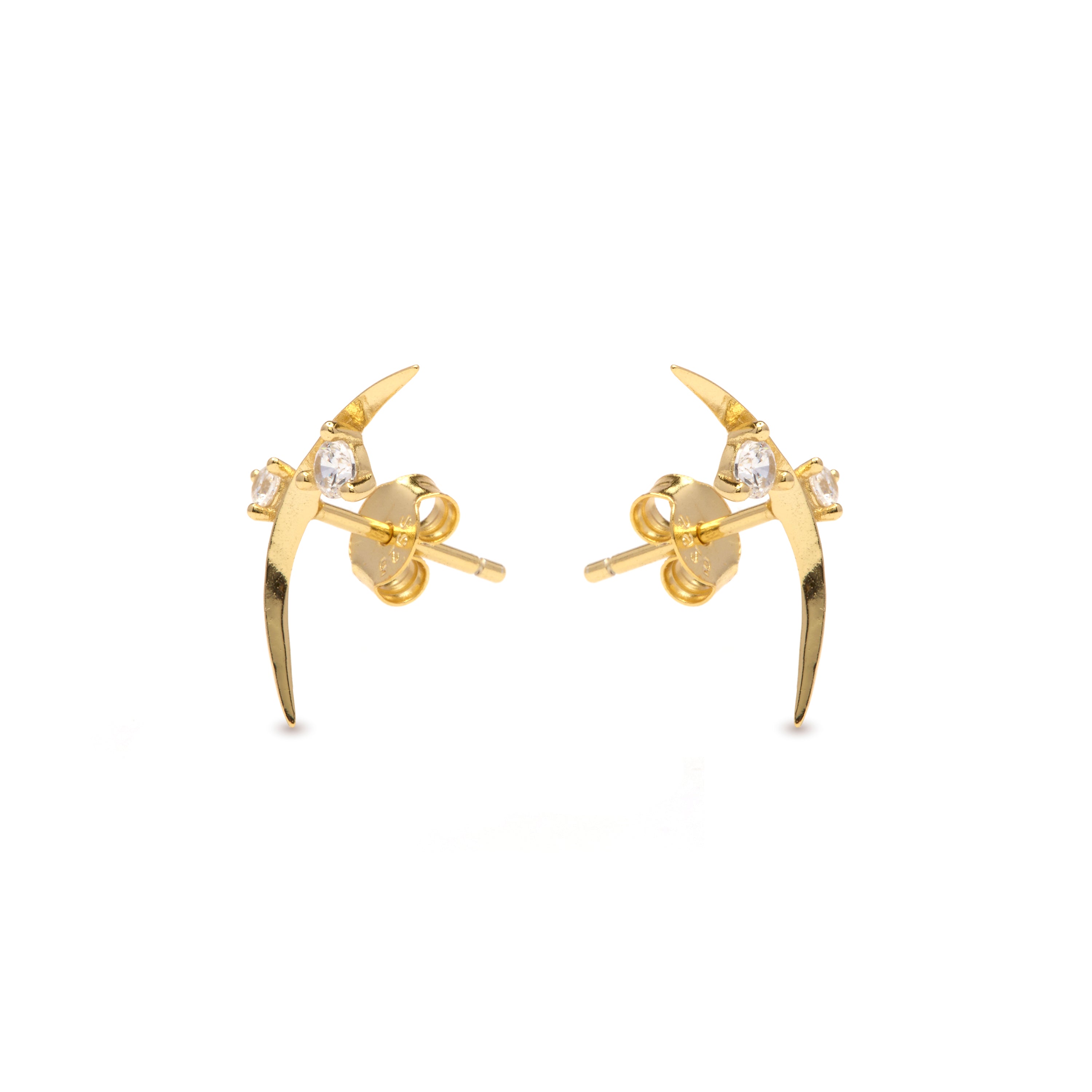 Ohrringe aus 925er Sterlingsilber und funkelndem Zirkonia mit 18k Gelbgold-Finish - Ryfio
