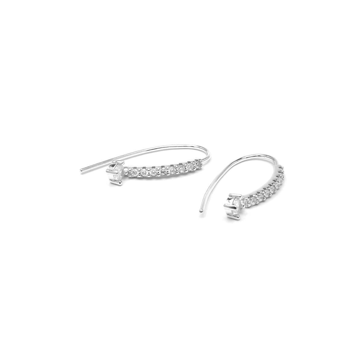 Boucles d'oreilles en argent sterling 925 et zircon brillant finition rhodiée - Yabra