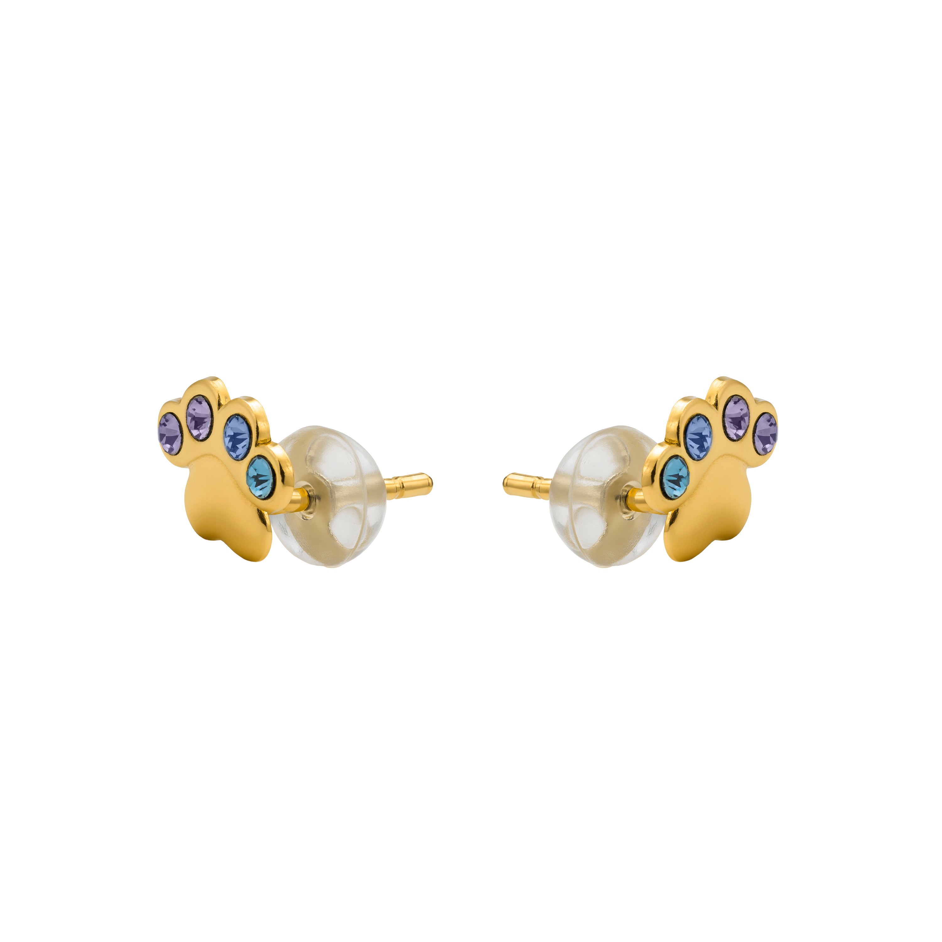 Pendientes de Plata de Ley 925 y Circonita Multicolor acabado en Oro Amarillo 18k - Narath