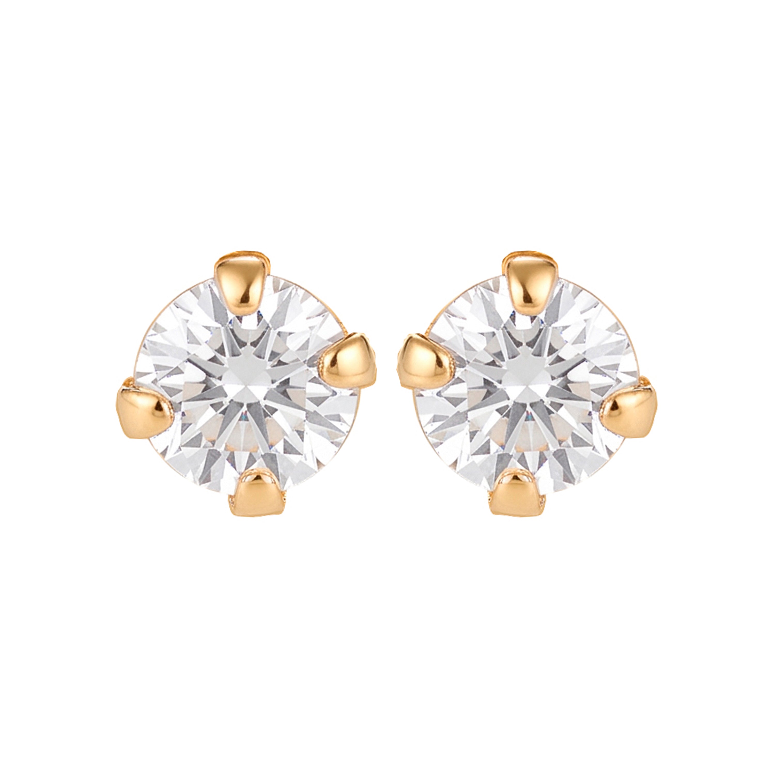 Pendientes de plata de Ley 925 y Circonita Brillante acabado en oro amarillo de 18k - Sonles