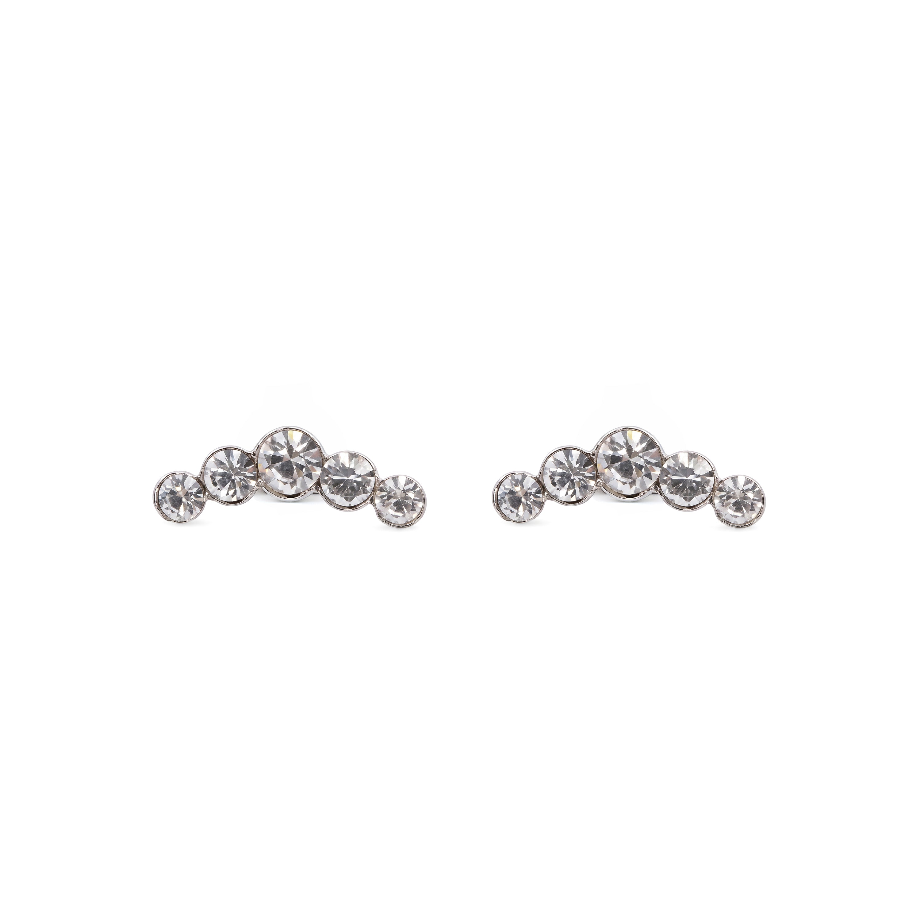 Pendientes de plata de Ley 925 y Circonita Brillante acabado en rodio - Furcell