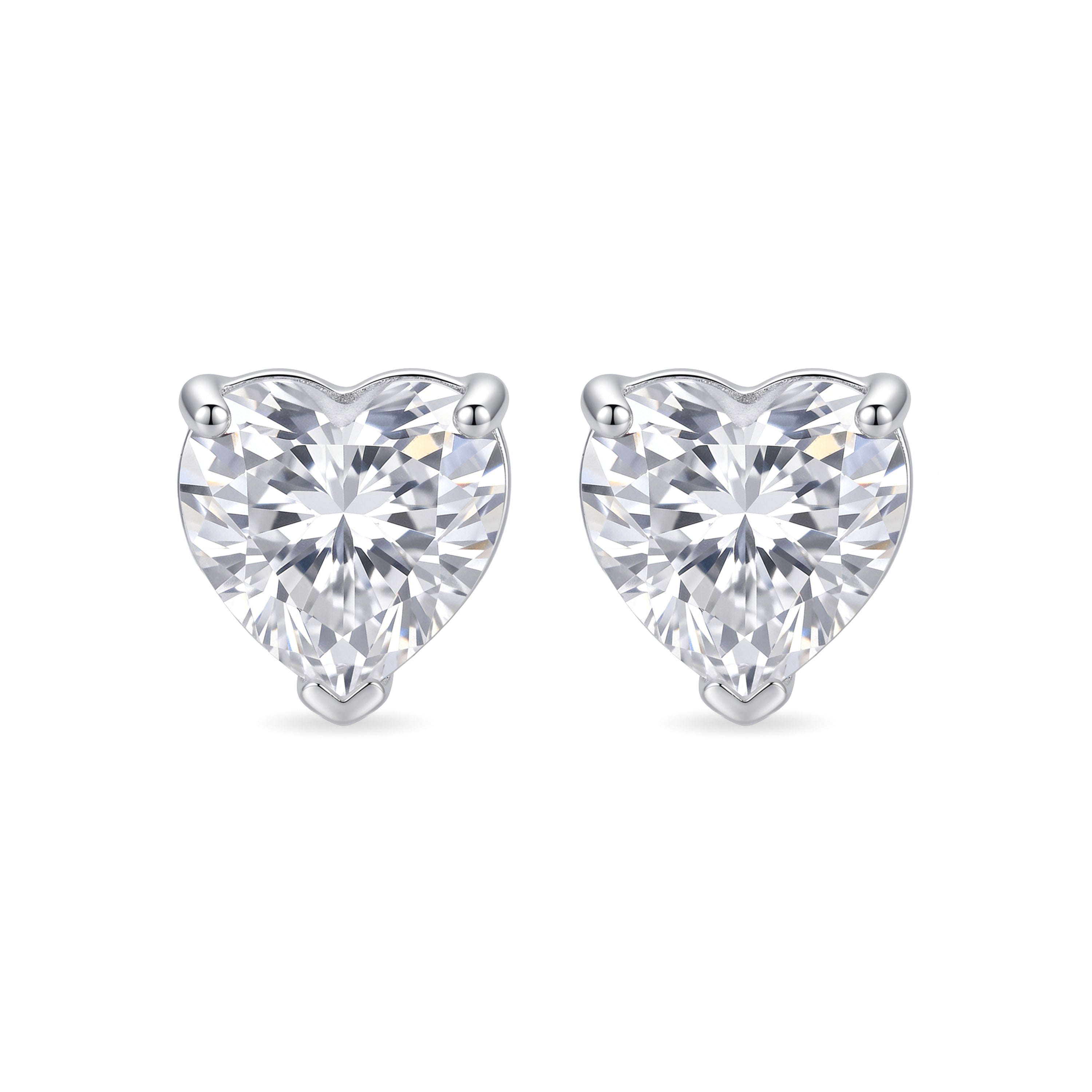 Pendientes de plata de Ley 925 y Circonita Brillante acabado en rodio - Furfur