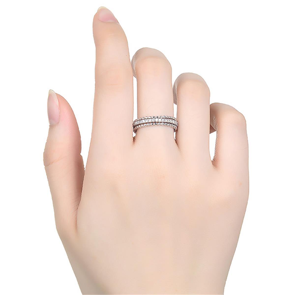 Anello in Argento Sterling 925 con Zirconia Brillante finitura in rodio - Sesaf