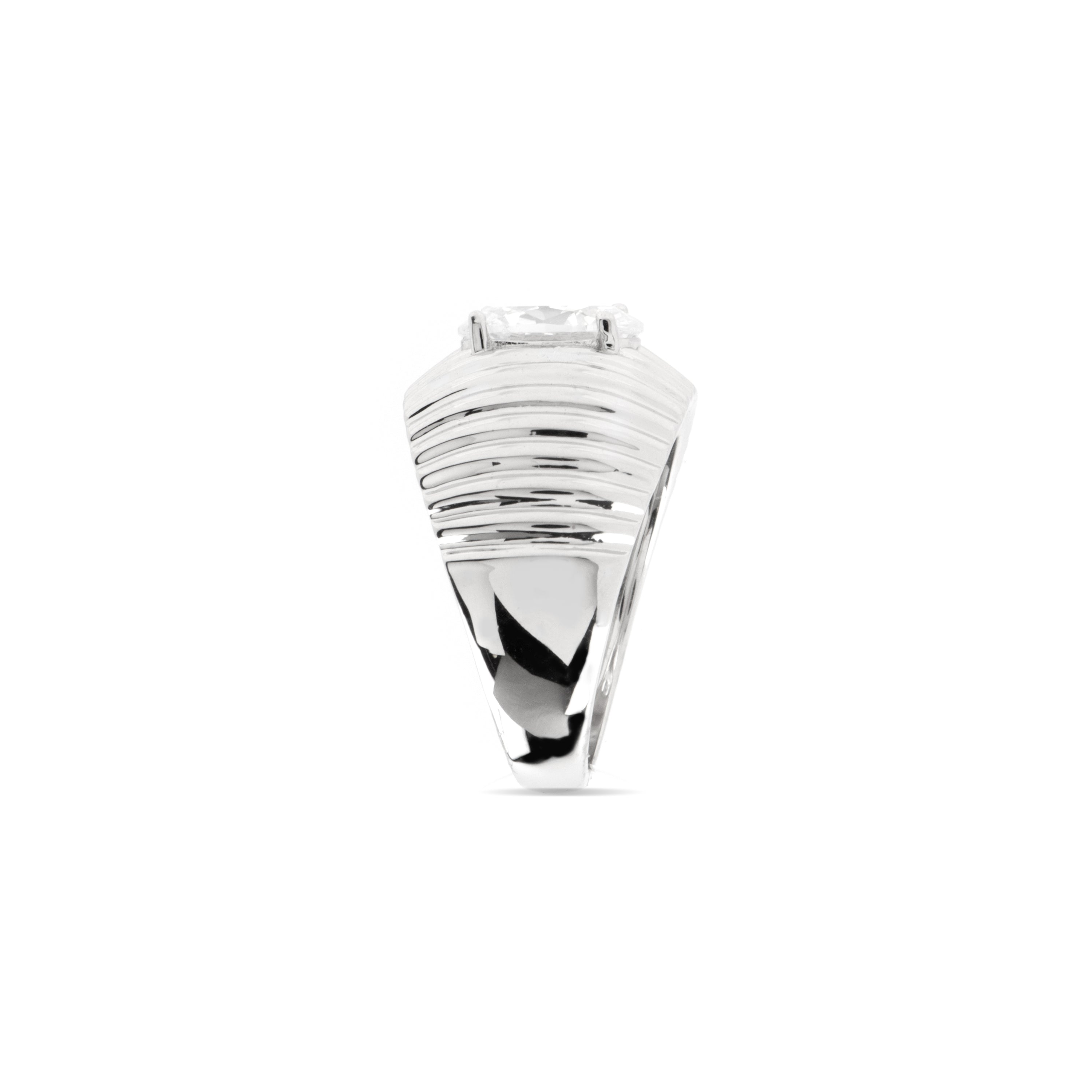 Anillo de Plata de Ley 925 y Circonita Brillante acabado rodio - Metri