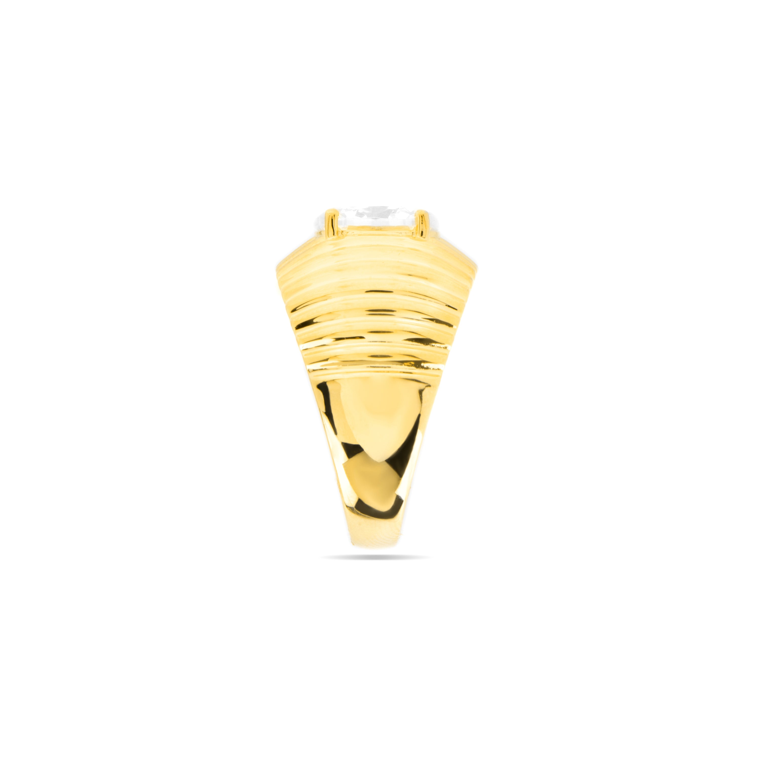 Anel de Prata de Lei 925 e Zircónia Brilhante acabamento em ouro amarelo de 18k - Metri
