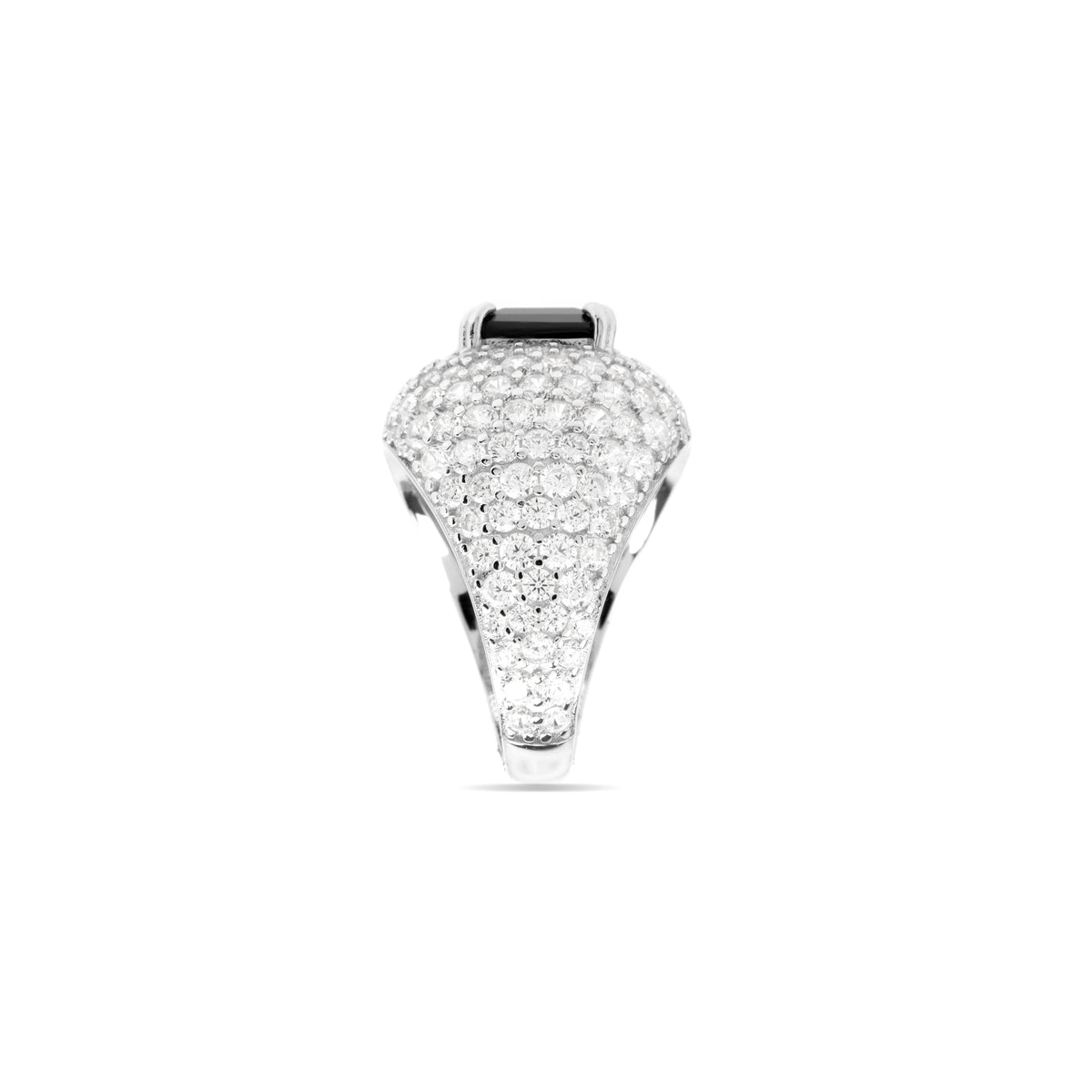Anello in Argento 925 e Zirconia Onice finitura rodio - Sidya