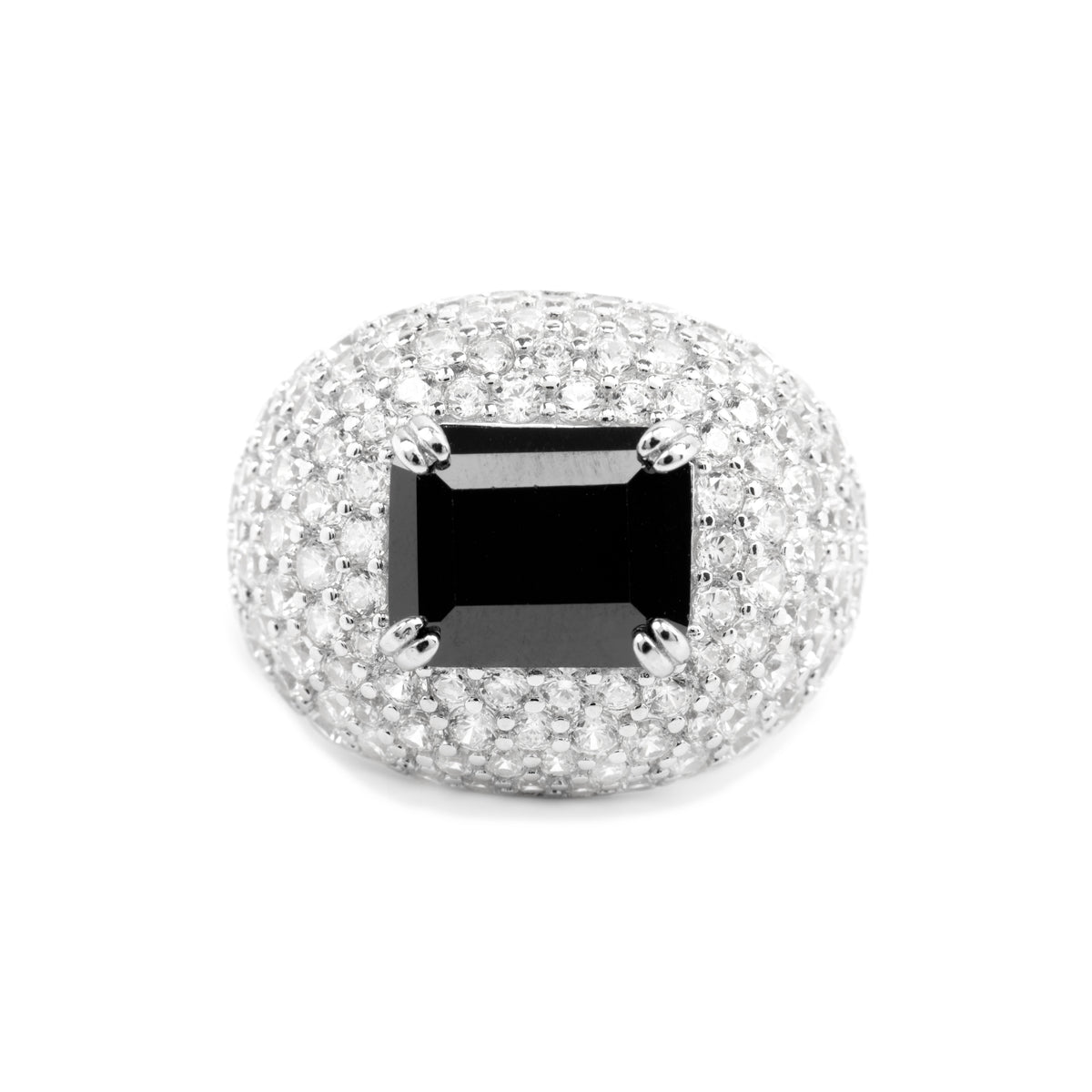 Anello in Argento 925 e Zirconia Onice finitura rodio - Sidya