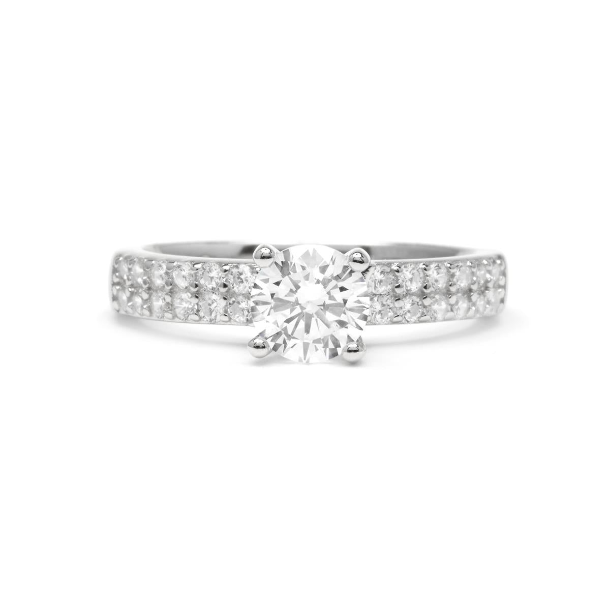 Anillo de Plata de Ley 925 y Circonita Brillante - Anwi