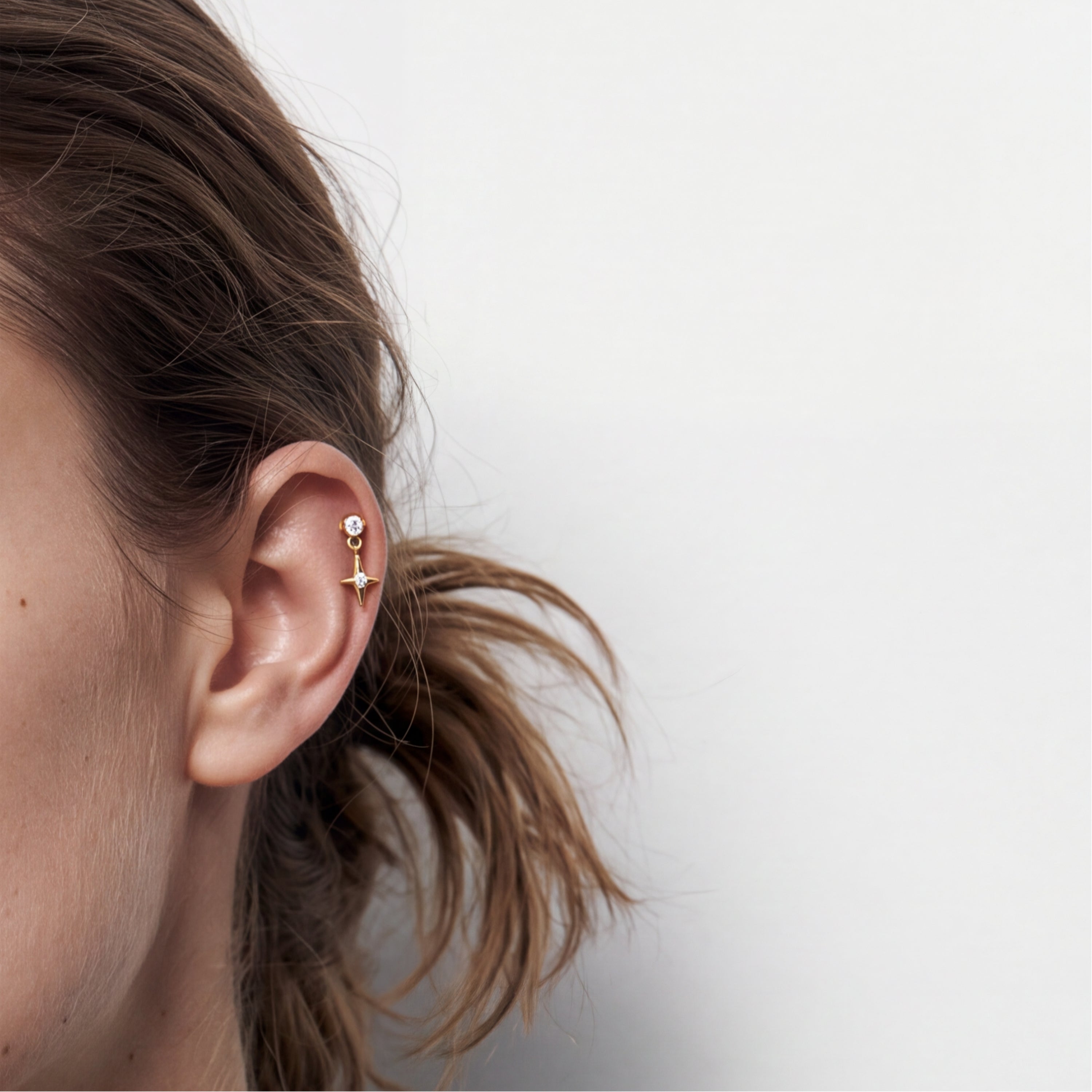 Piercing in titanio con zirconia brillante - Farmon