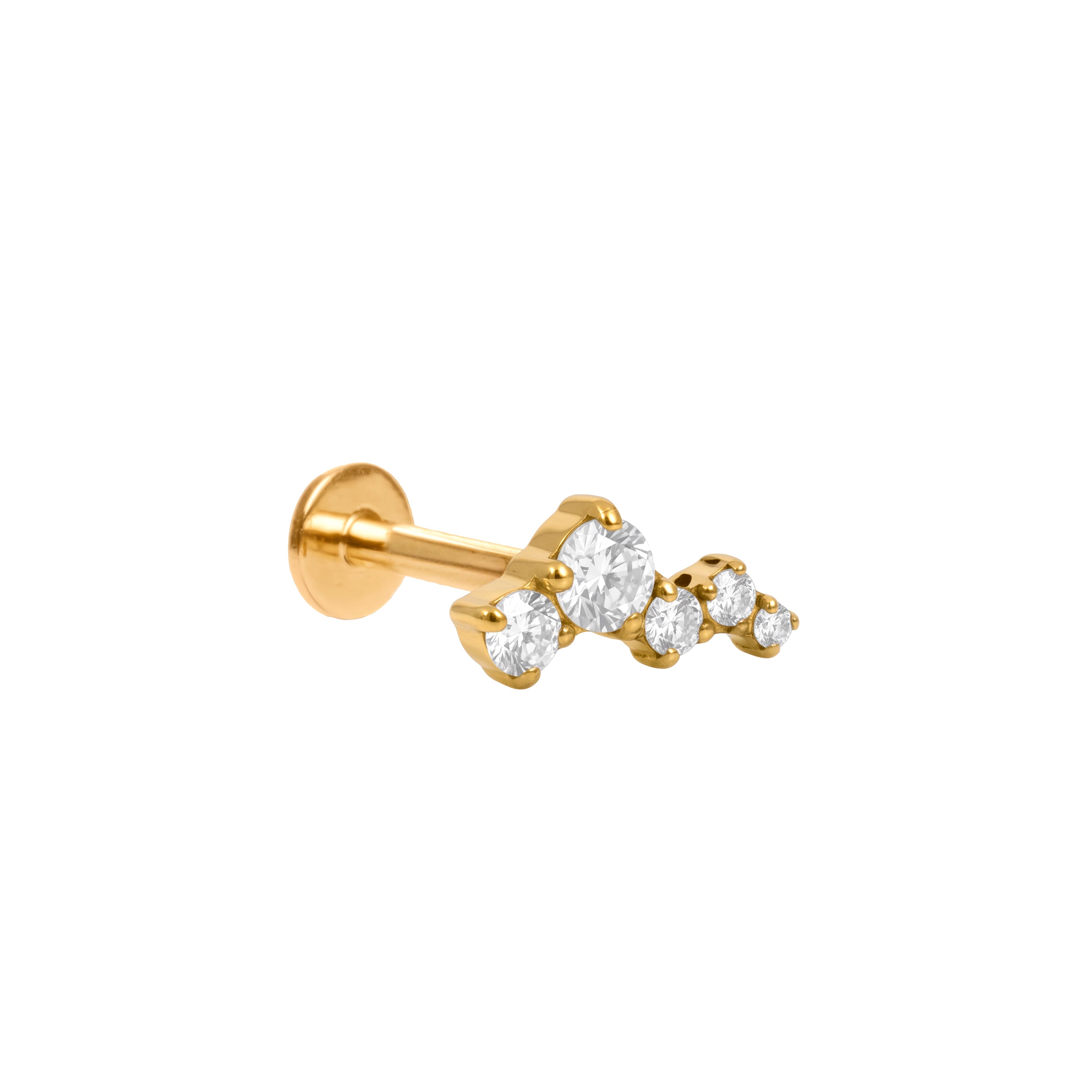 Piercing en titane avec zircon brillant - Nicbia