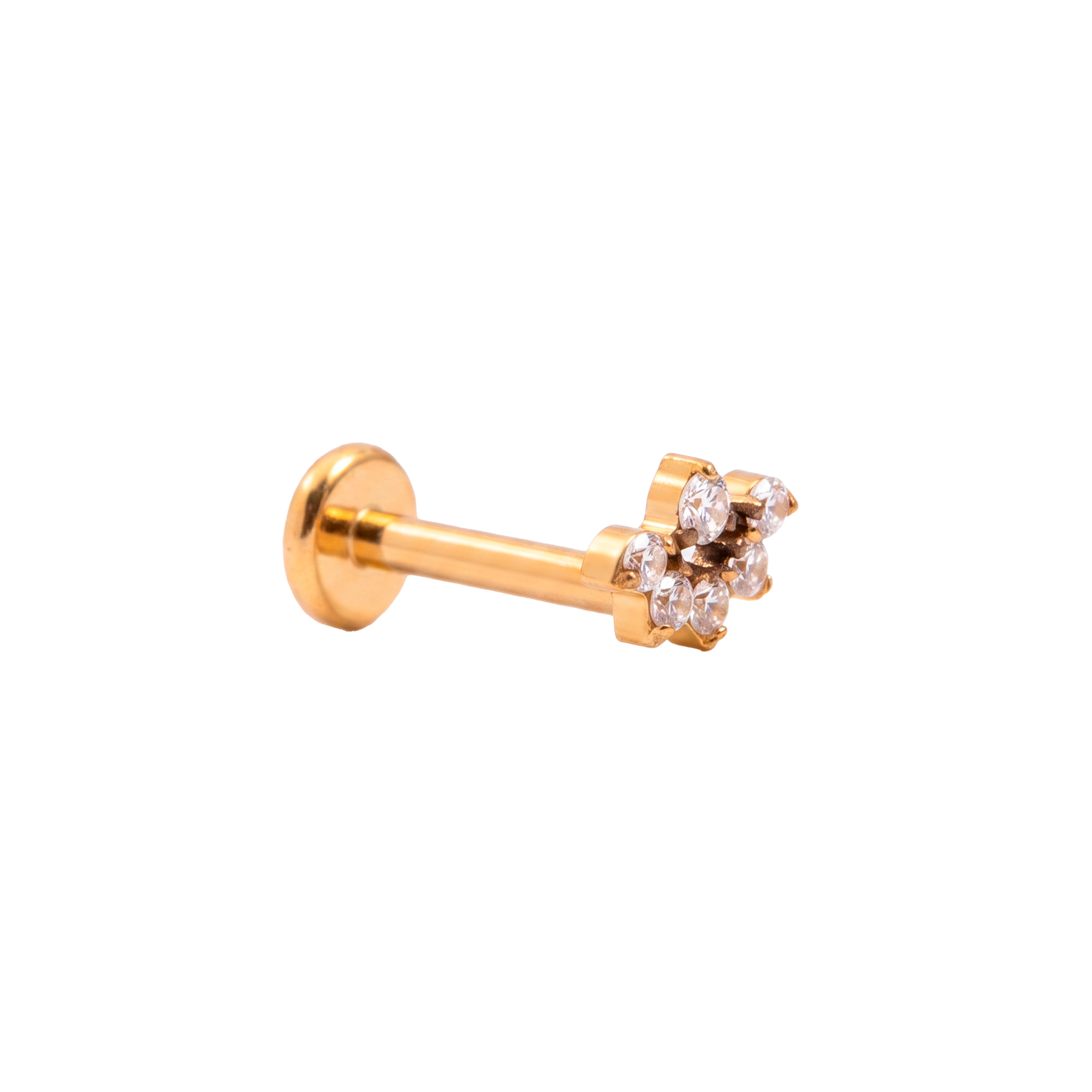 Piercing in titanio con zirconia brillante - Tekhor