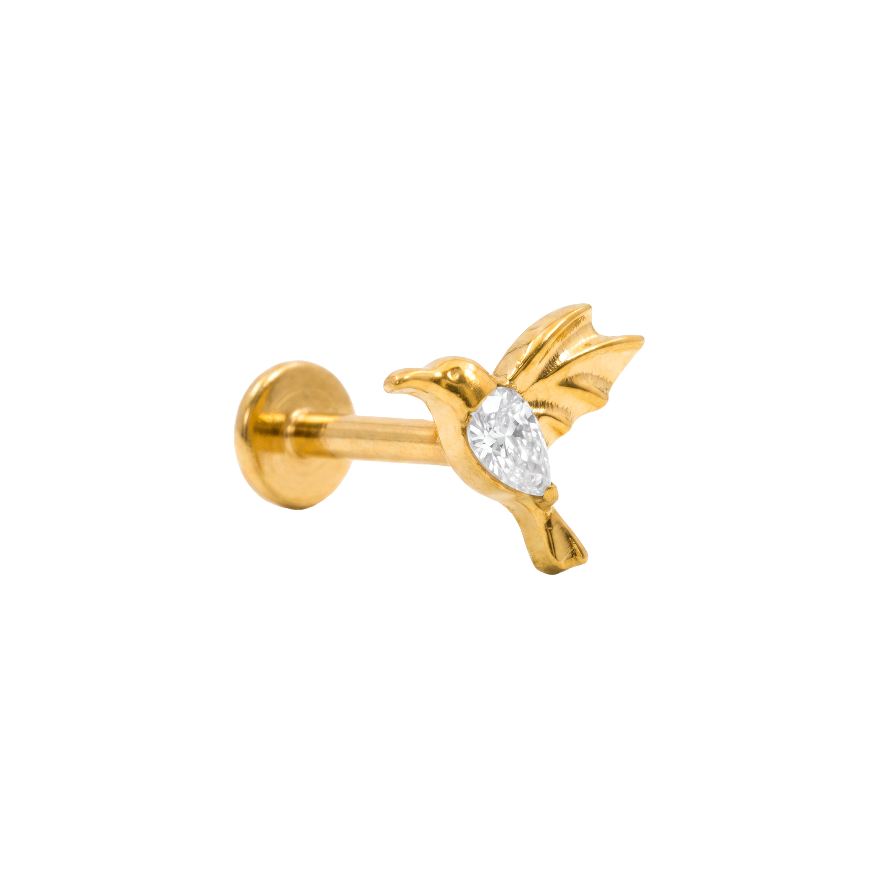 Piercing en titane avec zircon brillant - Bele