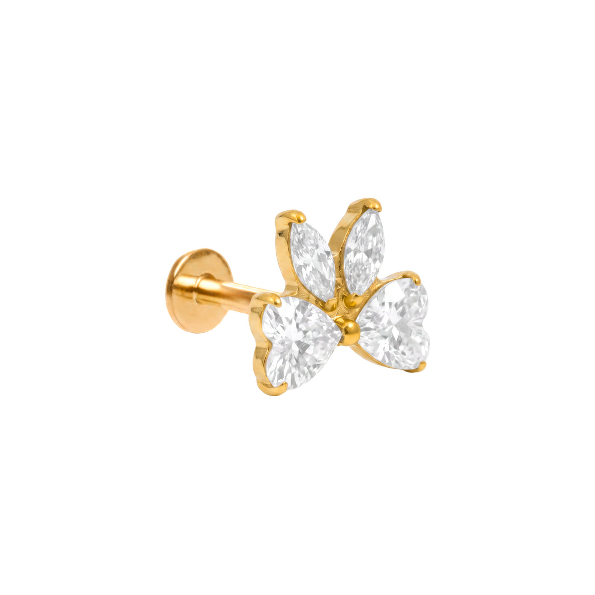 Piercing en titane avec zircon cubique brillant – Trilac