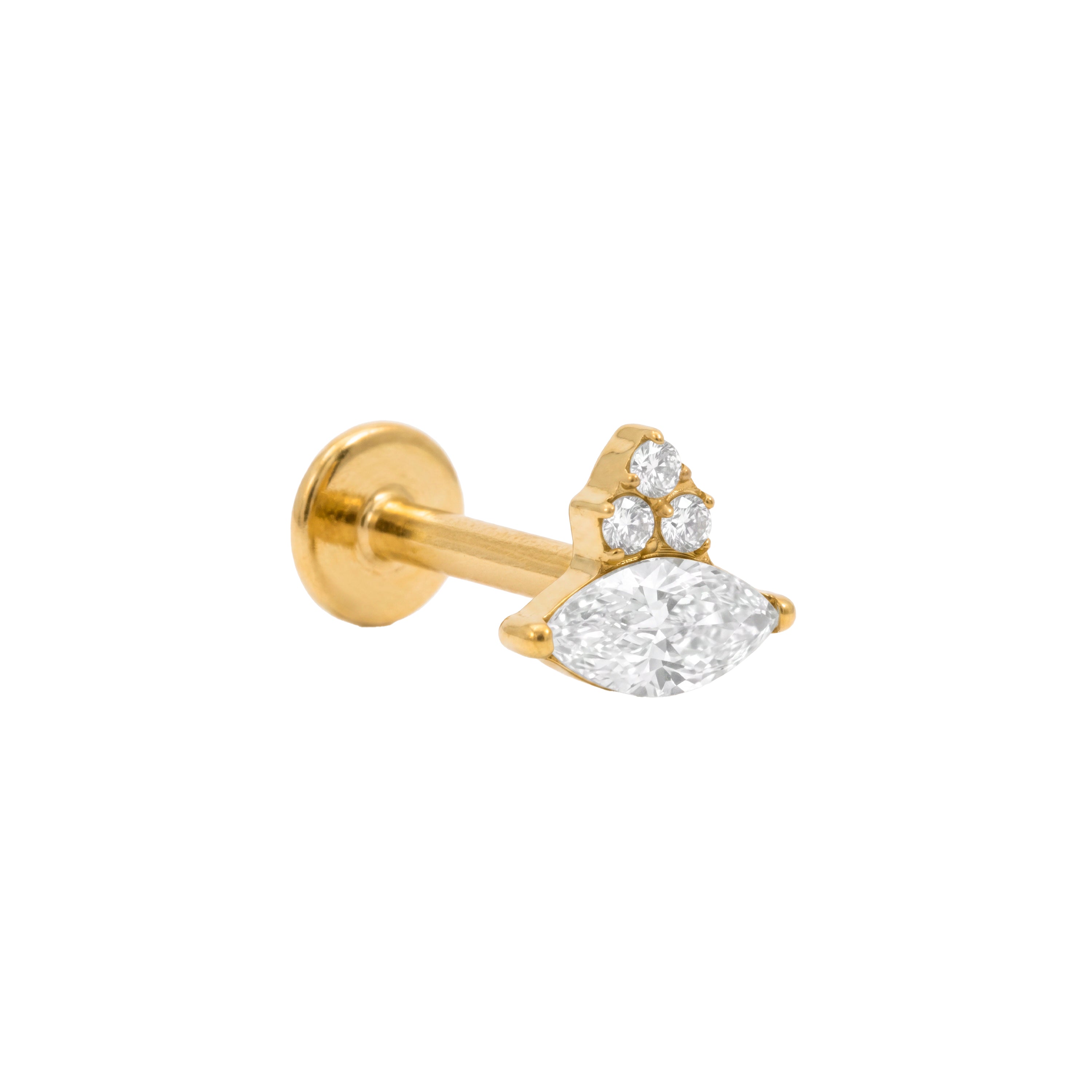 Piercing in titanio con zirconia brillante - Obo