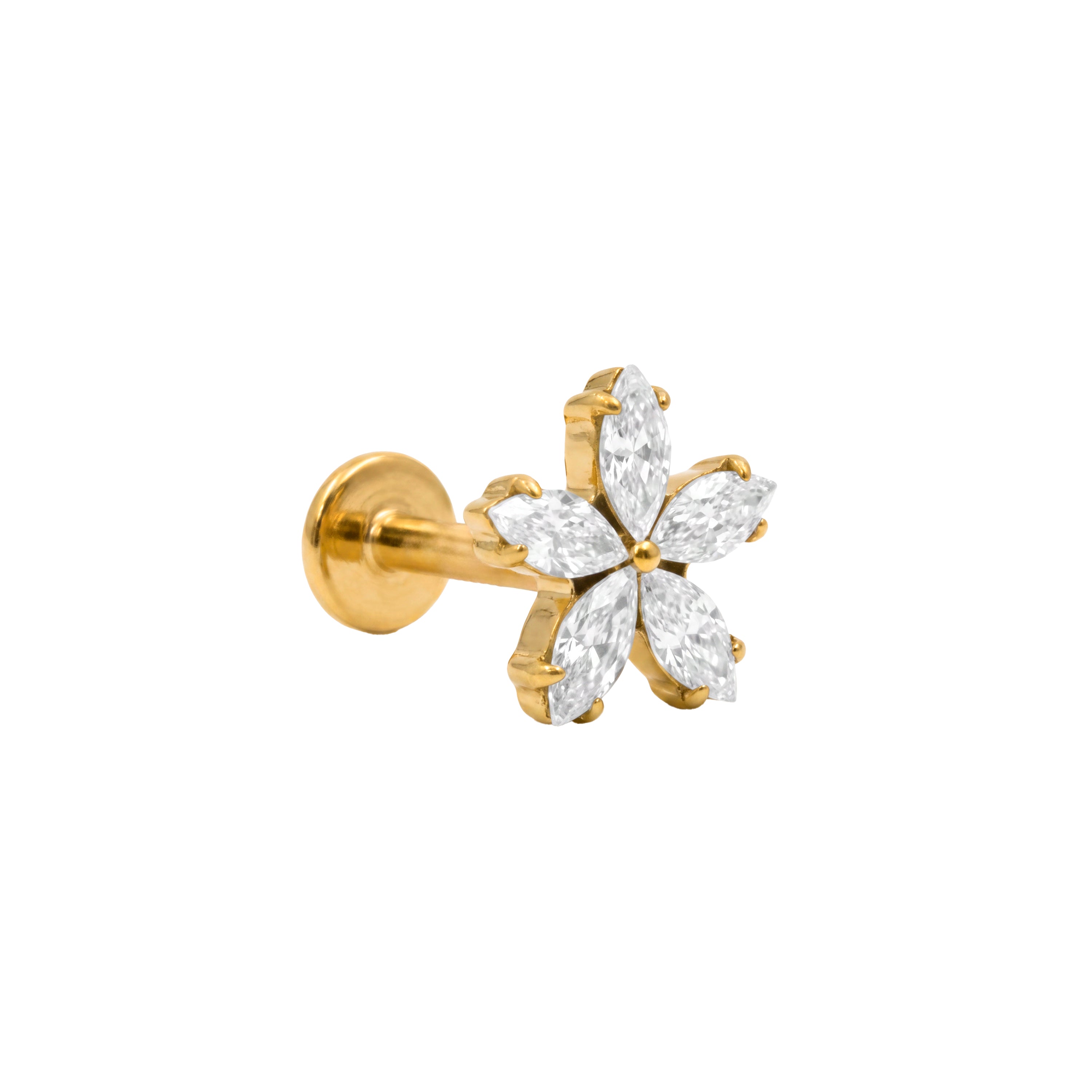 Piercing en titane avec zircon brillant - Ahkil