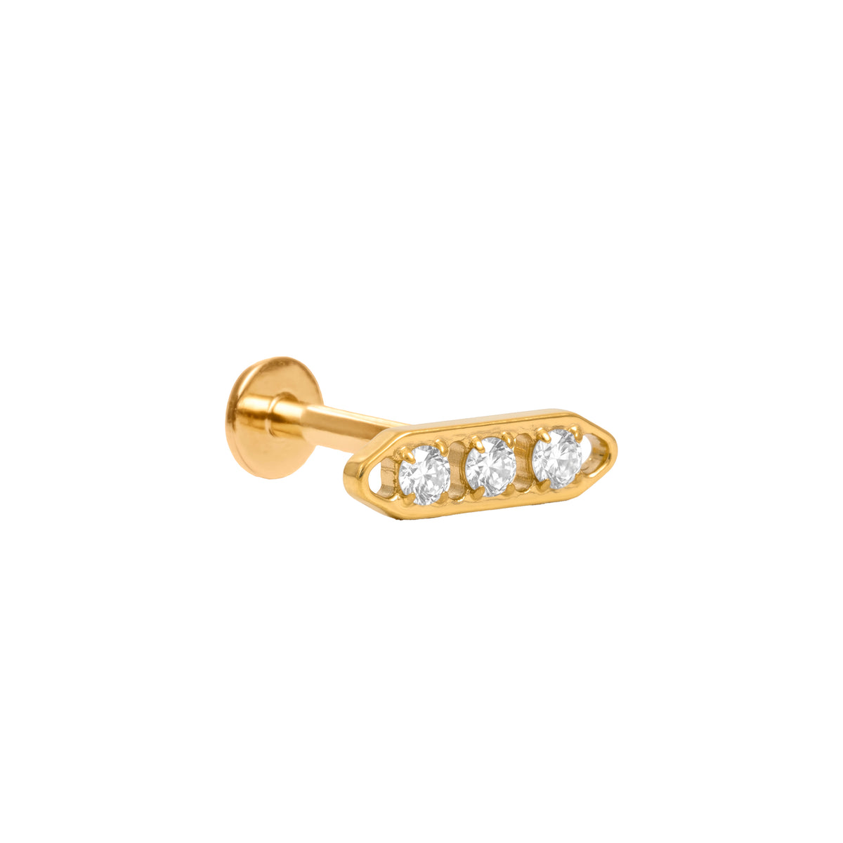 Piercing in titanio con zirconia brillante - Hemci