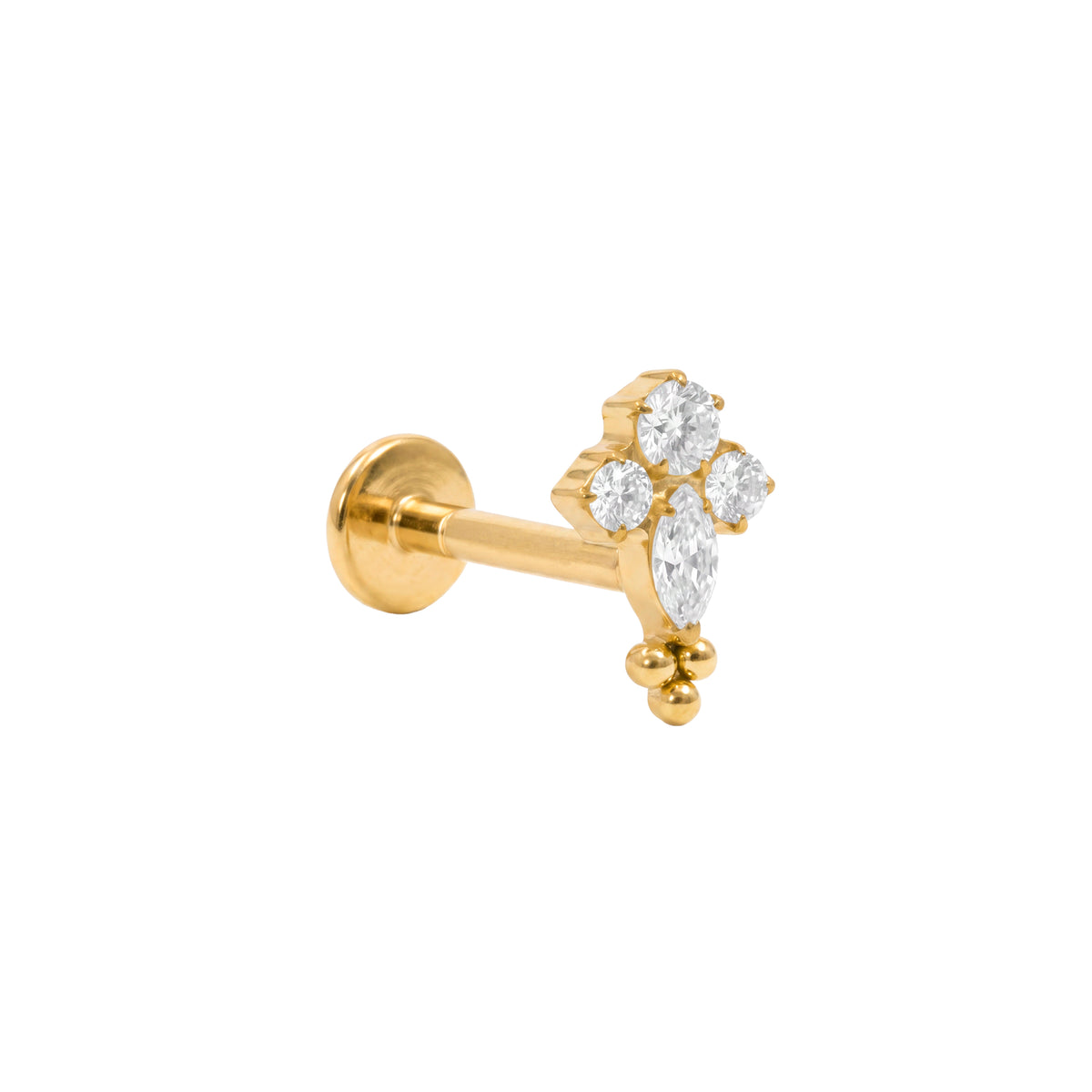 Piercing de titânio com zircão brilhante - Mondia