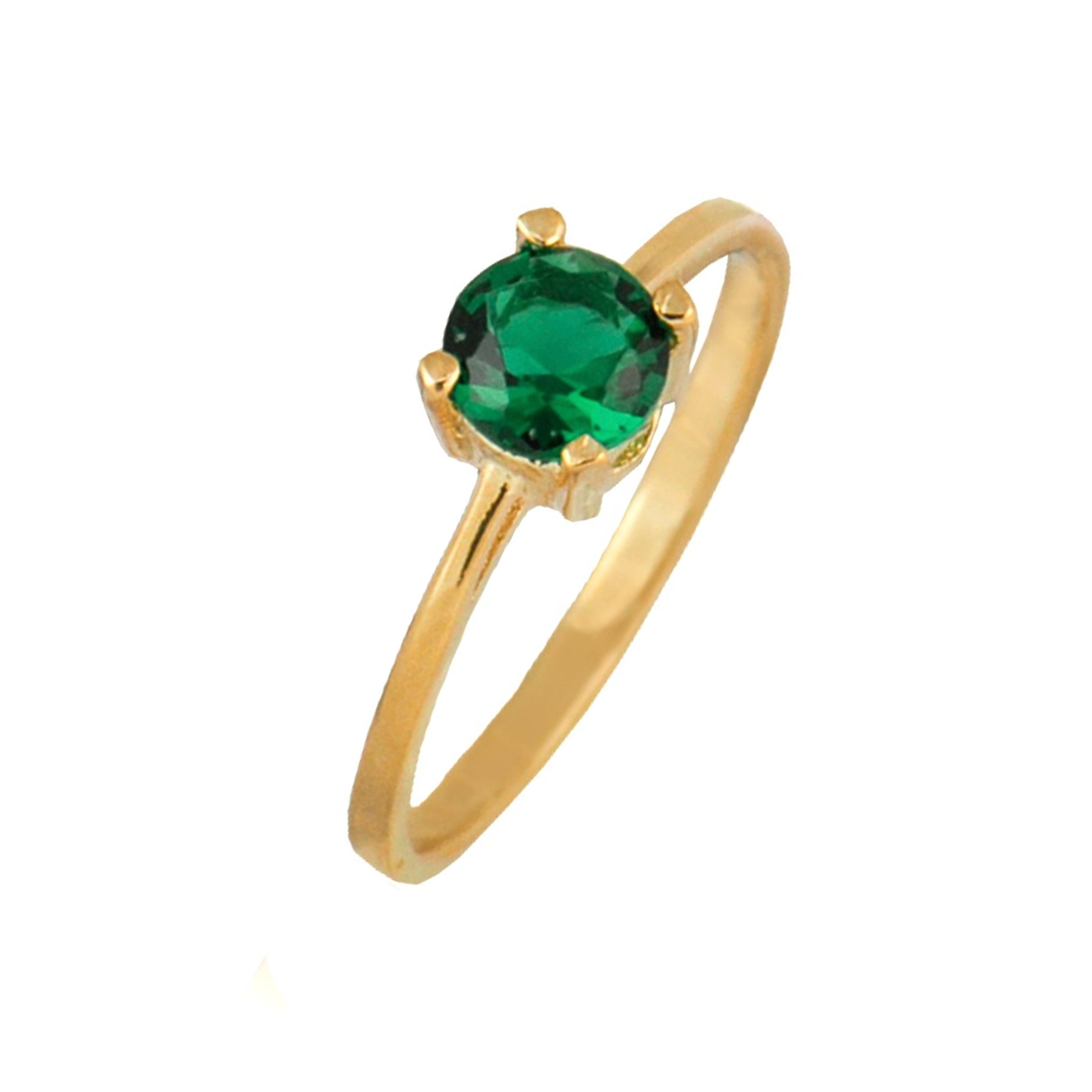 Otieno Silver, Gold Ama Ring. And Green Cz