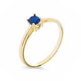 Bague en argent sterling 925 avec quartz hydrothermal lapis-lazuli finition en or jaune 18K - Otieno
