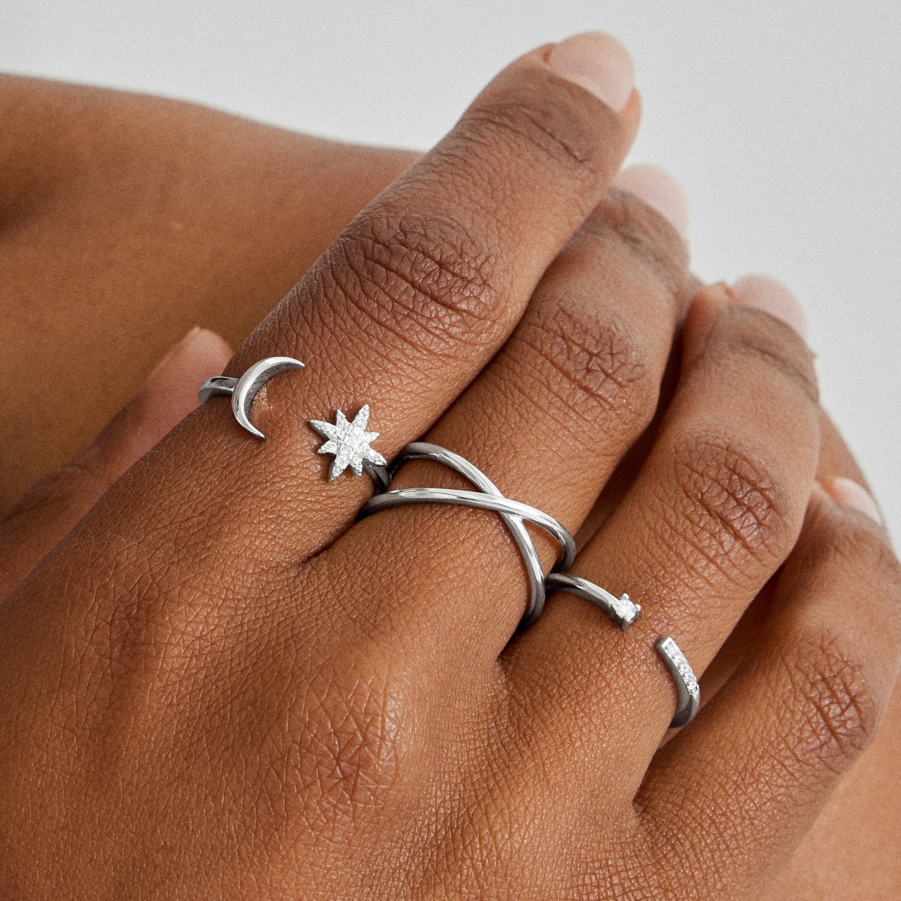 925 Sterling Silver Ring finished in rhodium - Danhew