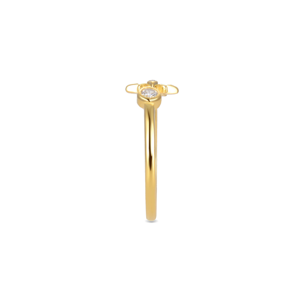 Anillo de Plata de Ley 925 con Circonita Multicolor acabado en oro amarillo 18K - Anra