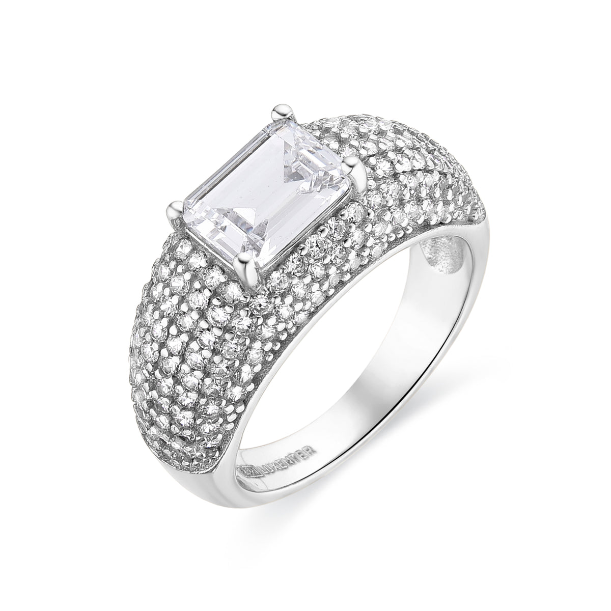 Bague en argent sterling 925 avec zircon rose finition rhodium - Ciadar