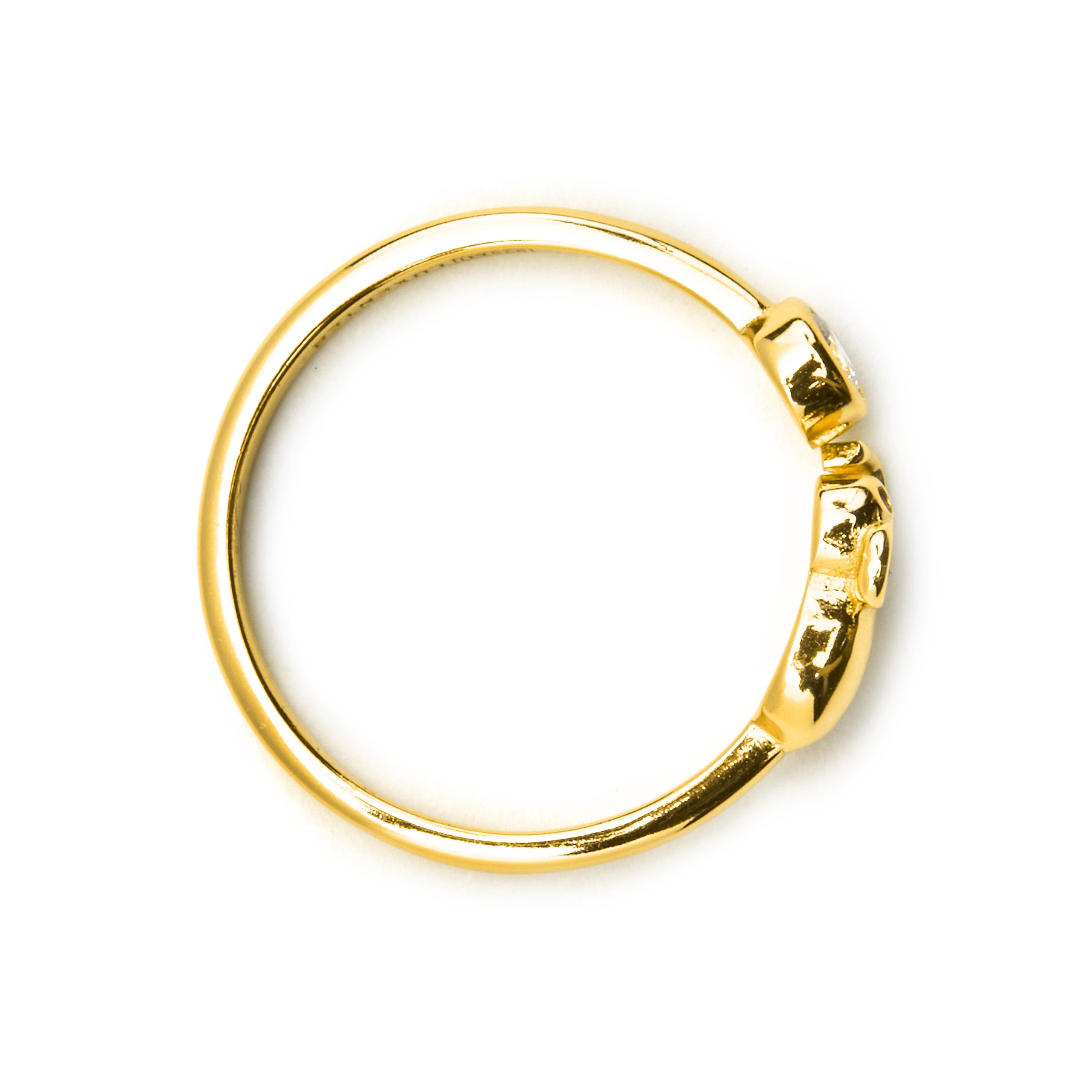 Anillo de Plata de Ley 925 y Circonita Brillante acabado oro 18k - Yabas
