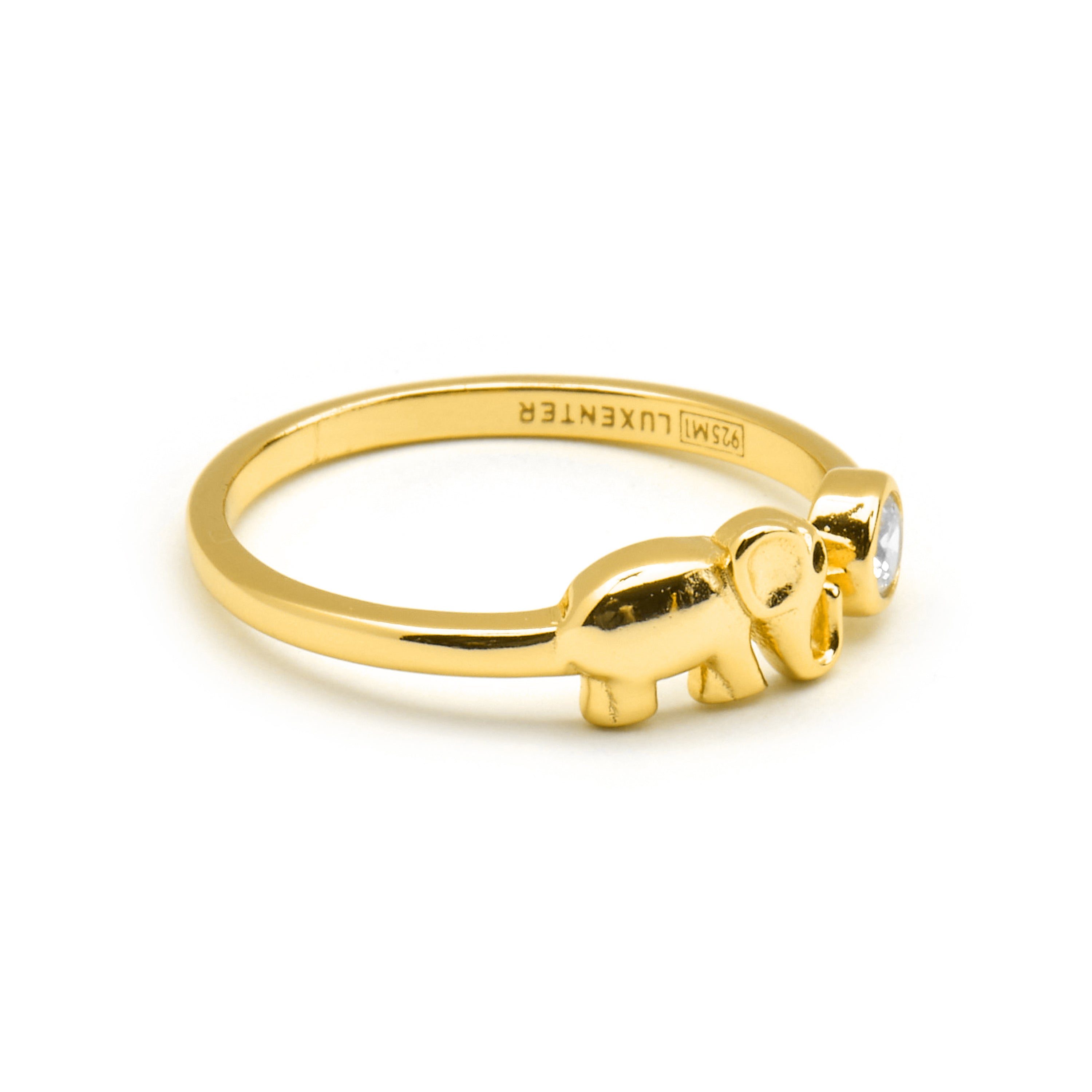 Anillo de Plata de Ley 925 y Circonita Brillante acabado oro 18k - Yabas