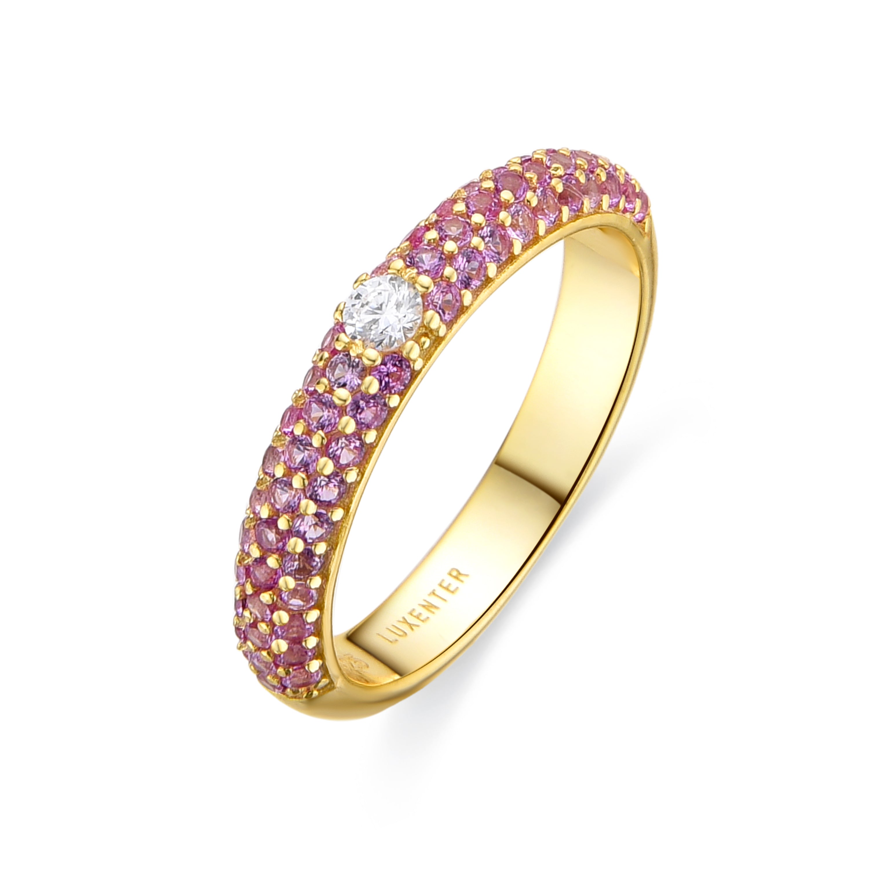 Anillo de Plata de Ley 925 y Circonita Zafiro acabado en rodio - Ontary