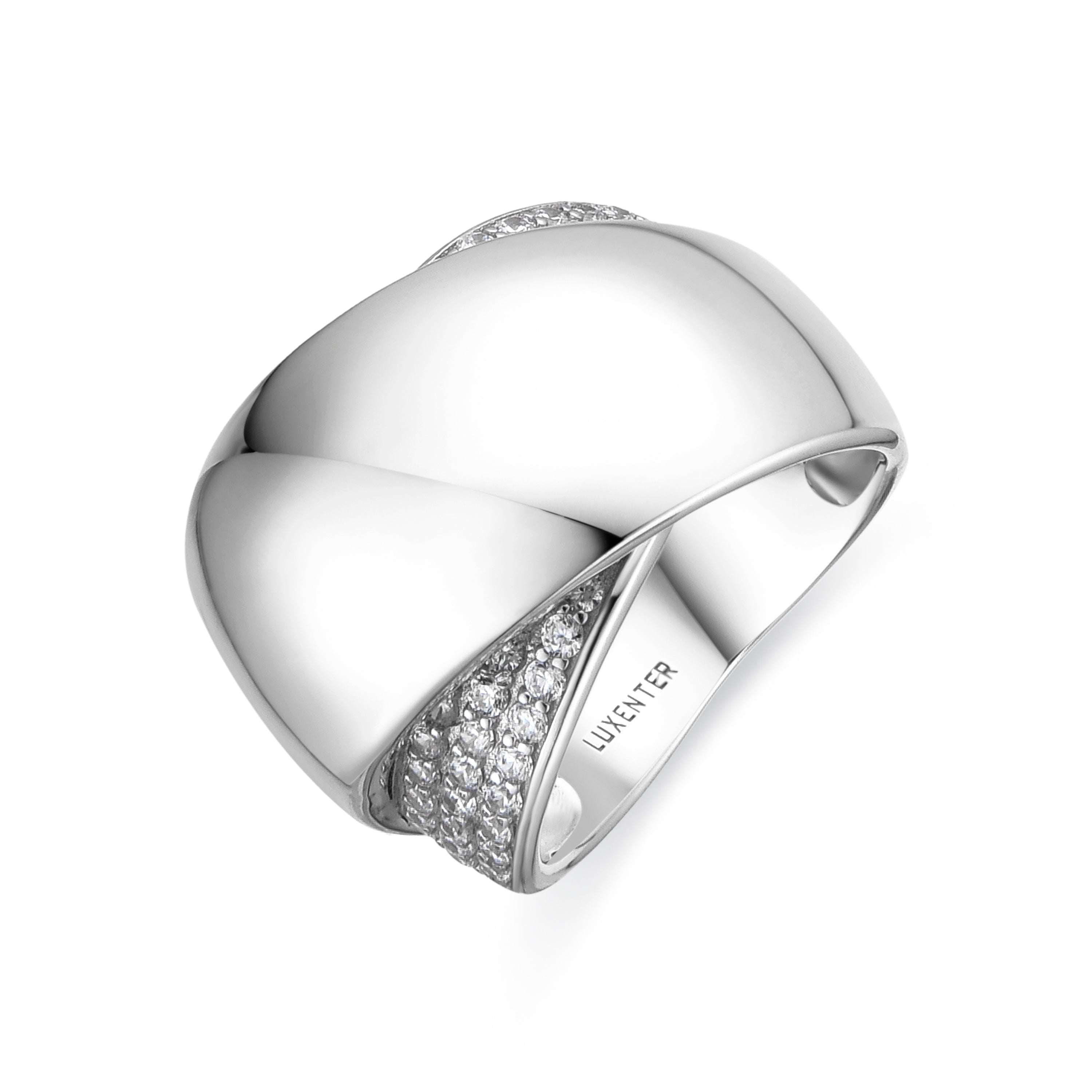 925 Sterling Silver Ring with Brilliant Zirconia rhodium finish - Copim