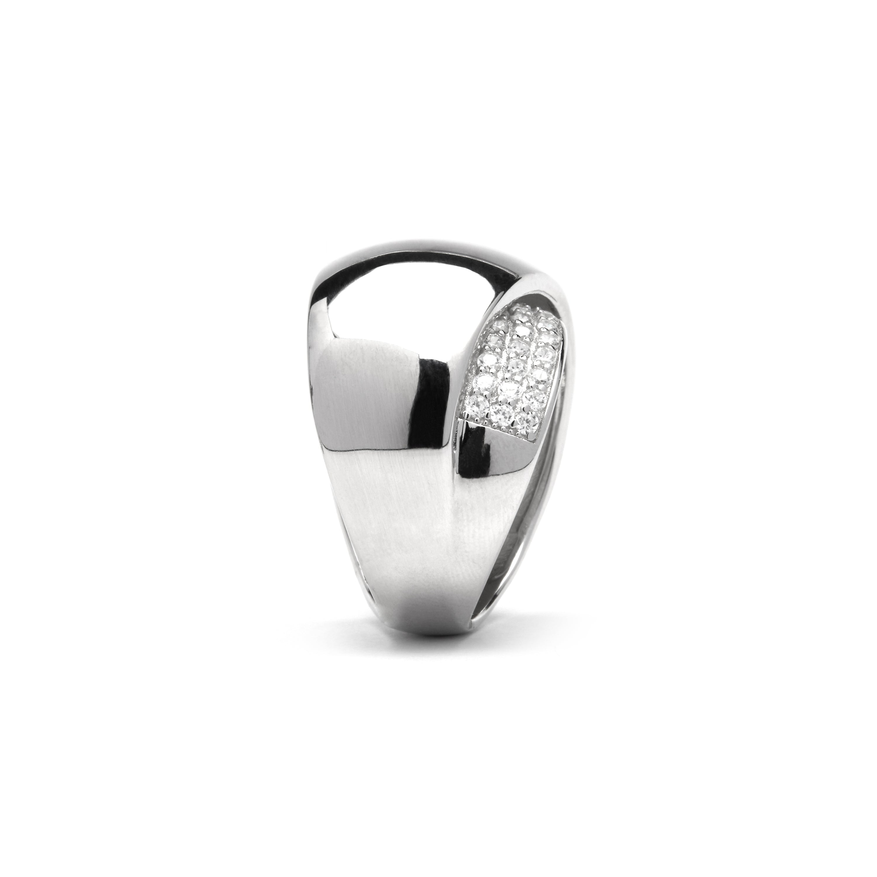 925 Sterling Silver Ring with Brilliant Zirconia rhodium finish - Copim